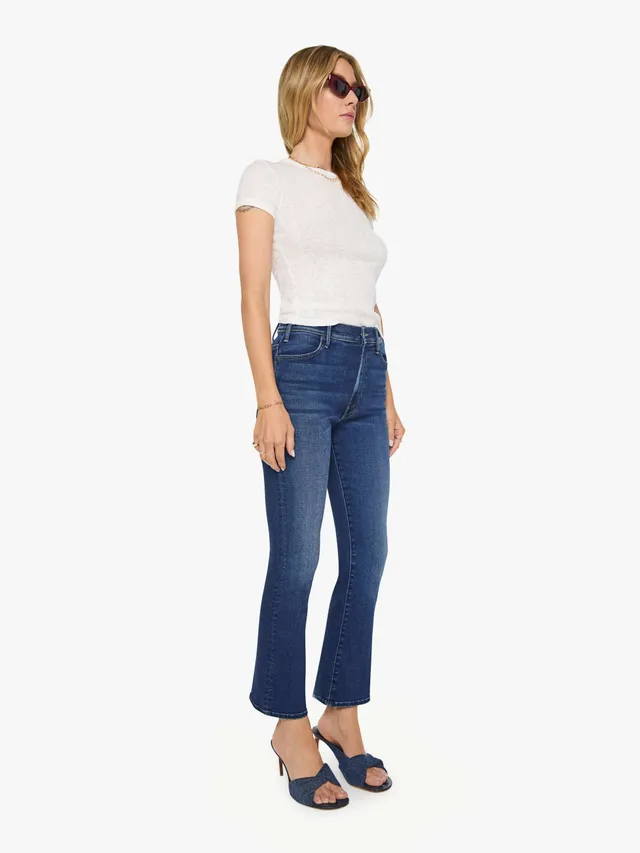 Mother Hustler Ankle Jeans Taking Chances blau High-Rise Flare