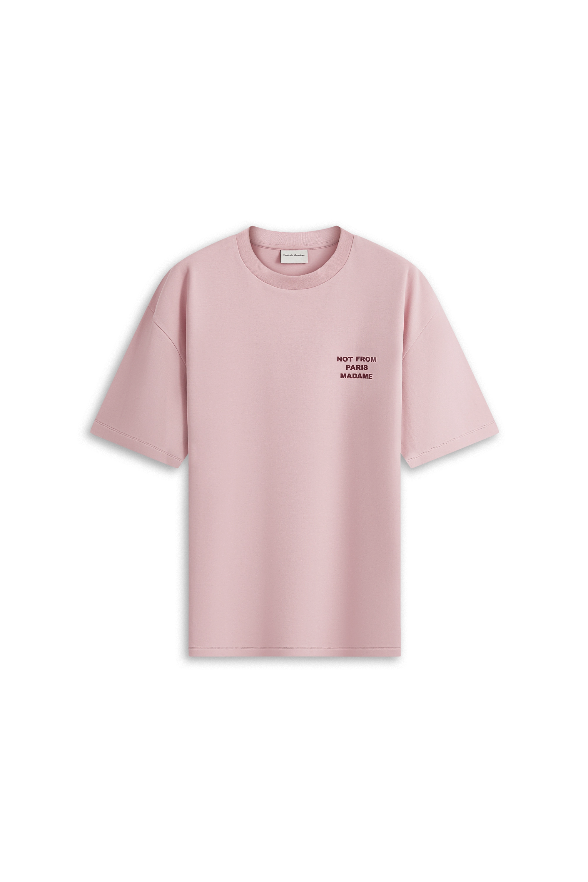 Drôle De Monsieur Le T-Shirt Slogan T-Shirt Rosa Baumwolle