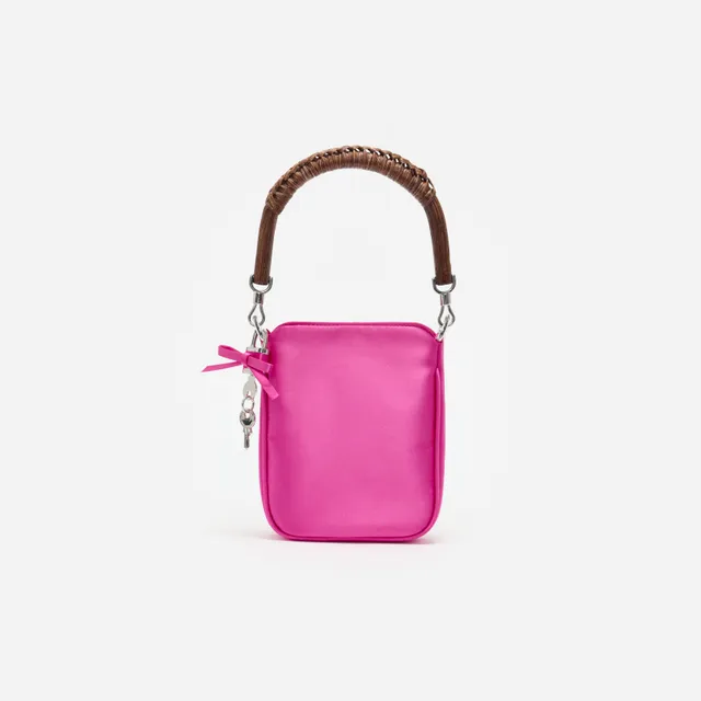 Self Portrait Pink Satin Mini Tote Tasche Pink One Size