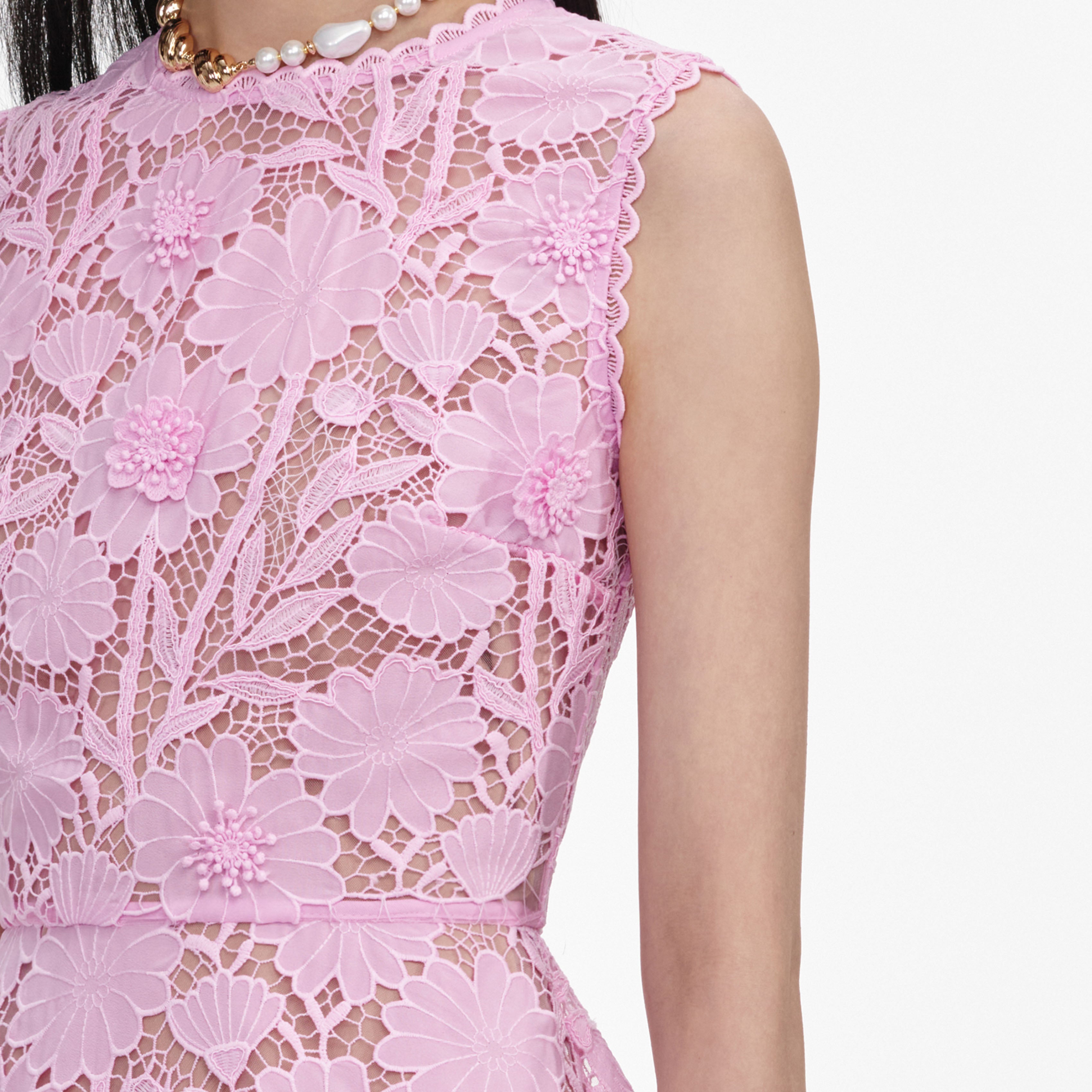 Self Portrait Pink Lace Mini Kleid Rosa Spitze UK 6