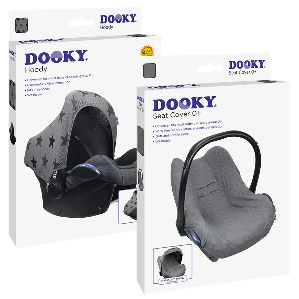 Dooky Hoody Combi Pack Sonnenschutz Babyschale Grey Star Grau