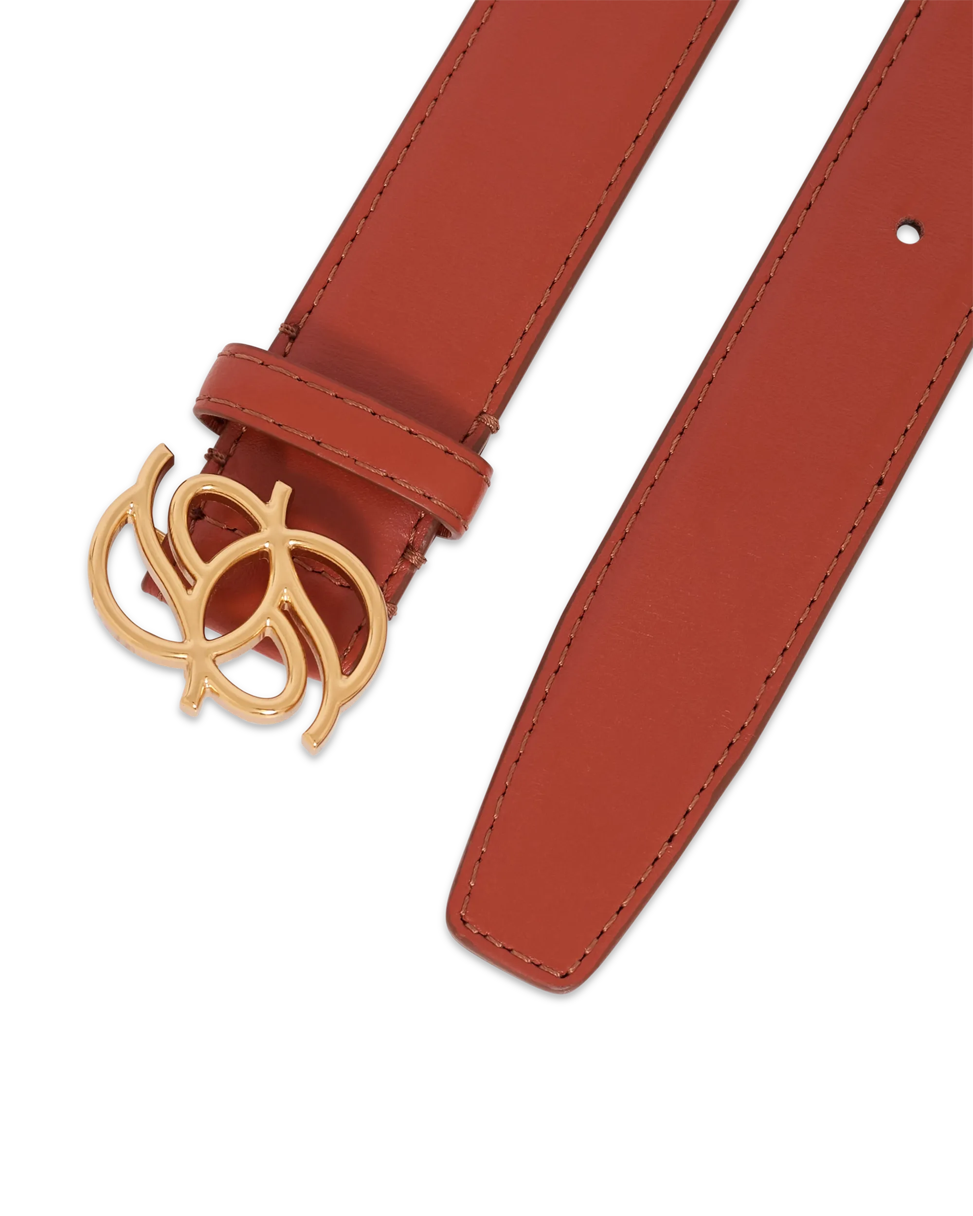 Drôle De Monsieur Monogramme Gürtel Braun Leder D-Schnalle