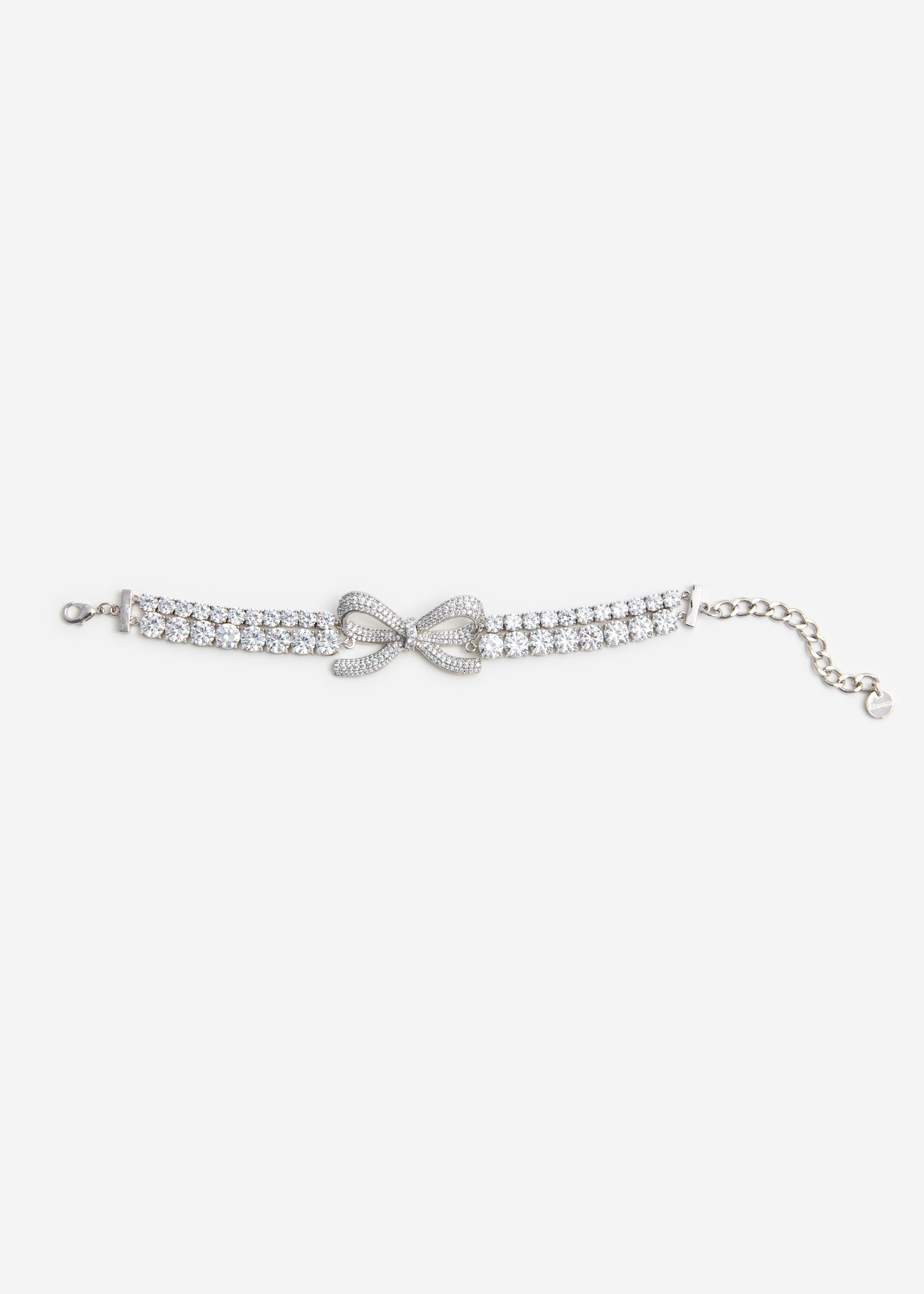 Self Portrait Crystal Bow Armband silber Kristall One Size