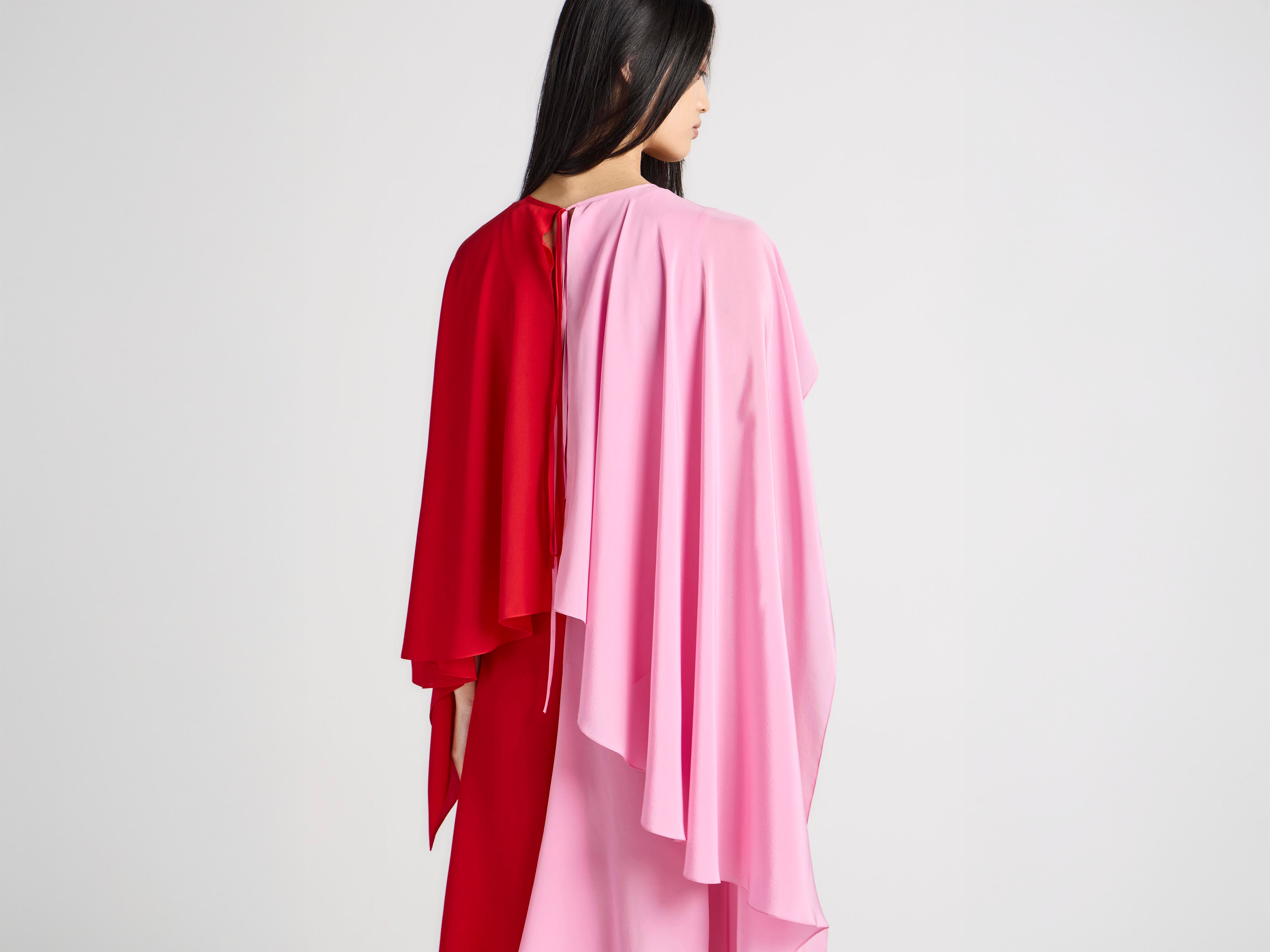 J.W. Anderson Cape Seidenkleid Rot Pink Damen