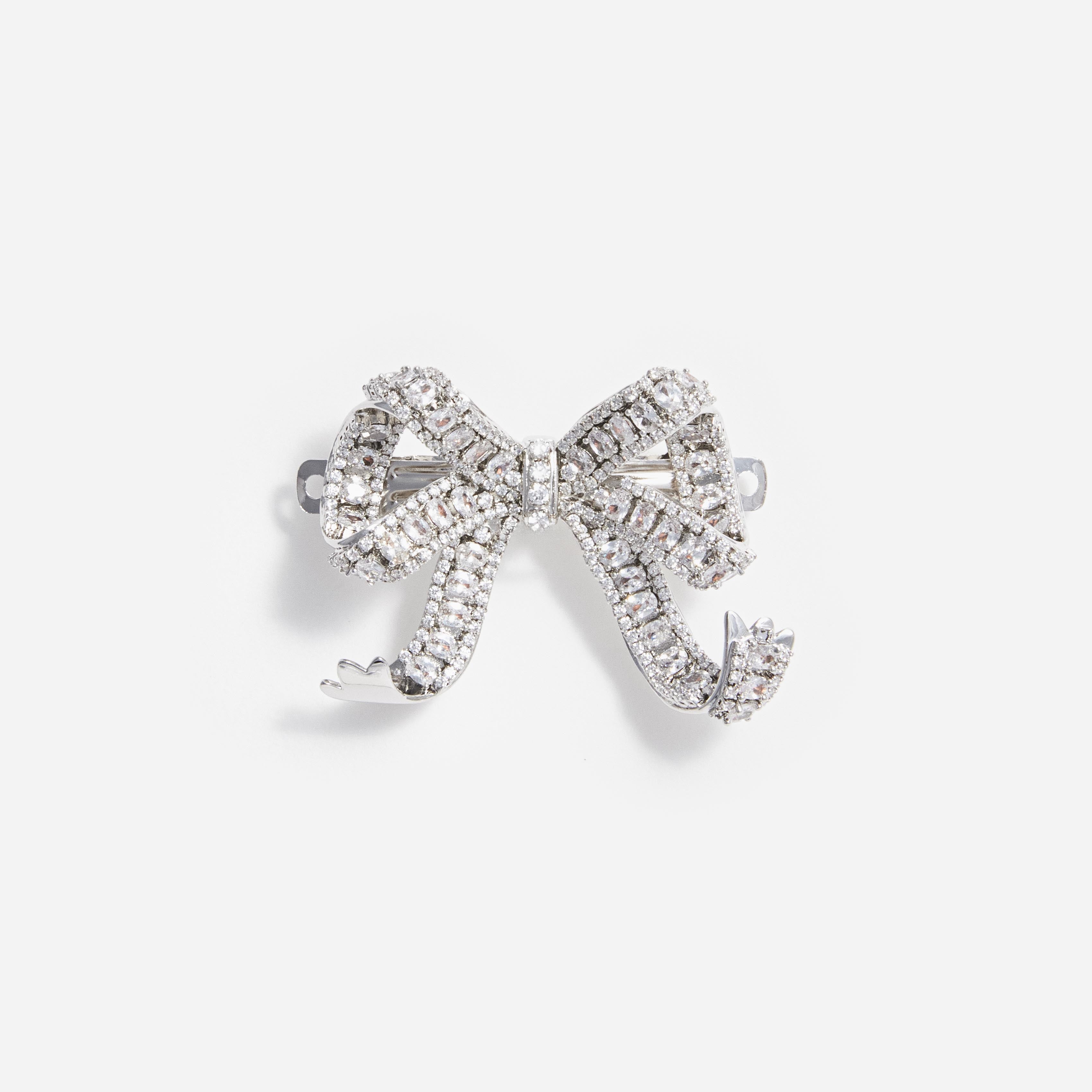 Self Portrait Crystal Bow Haarspange Silber Schleife