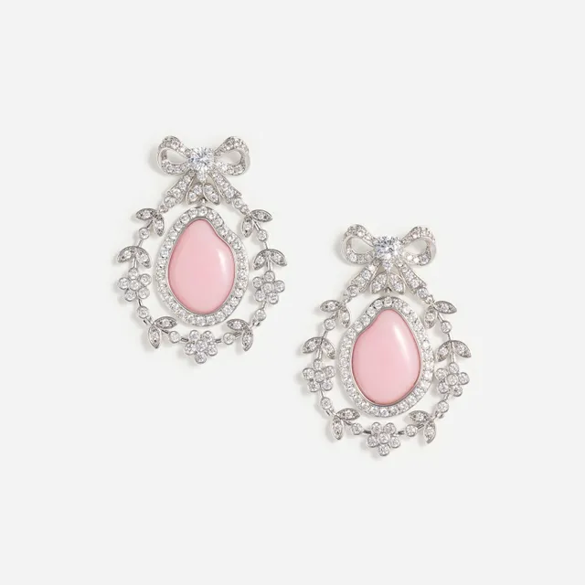 Self Portrait Pink Crystal Bow Ohrringe Rosa Kristall