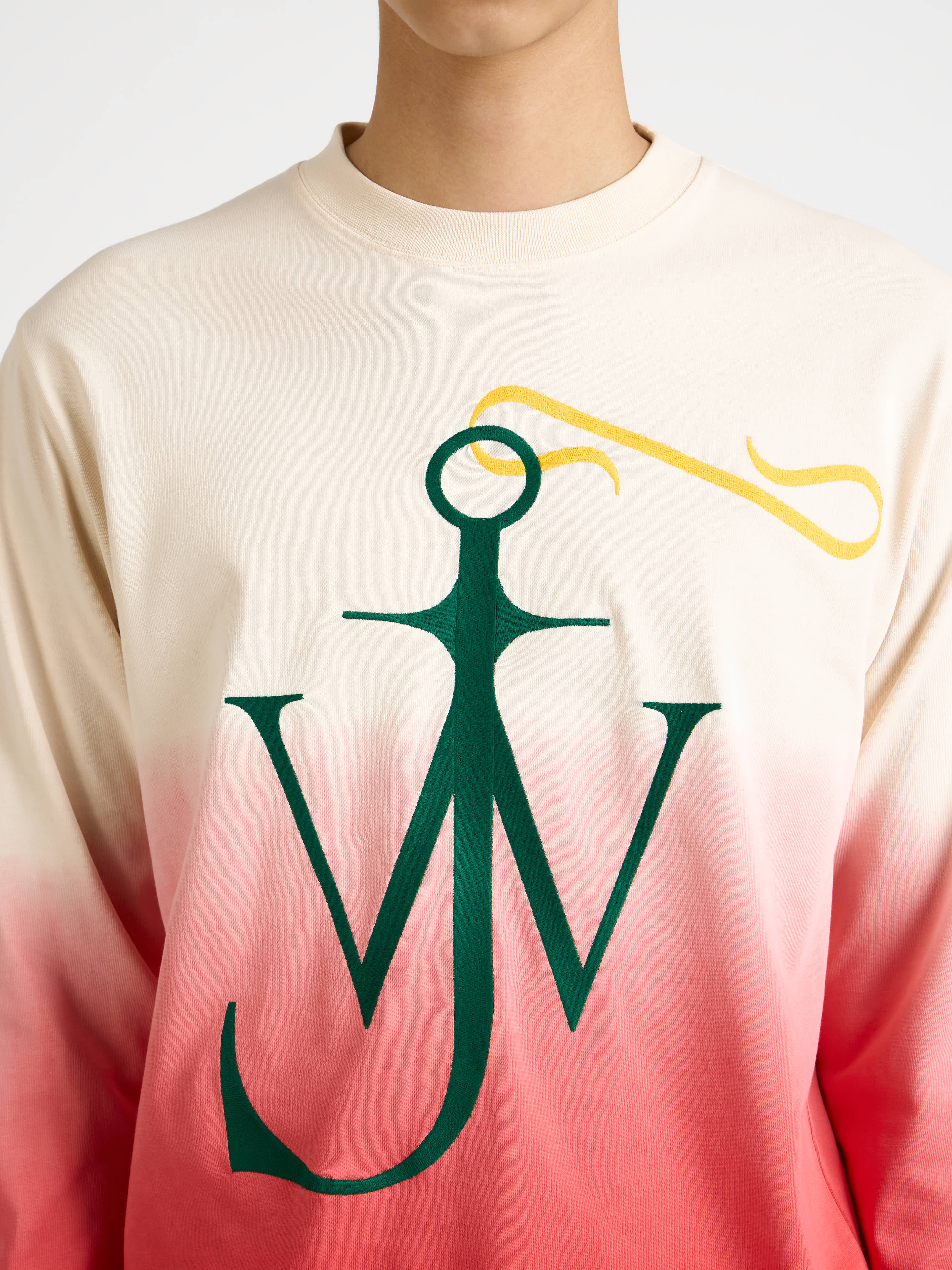 J.W.Anderson Dip Dye Anchor Longsleeve Off-White/Red Herren