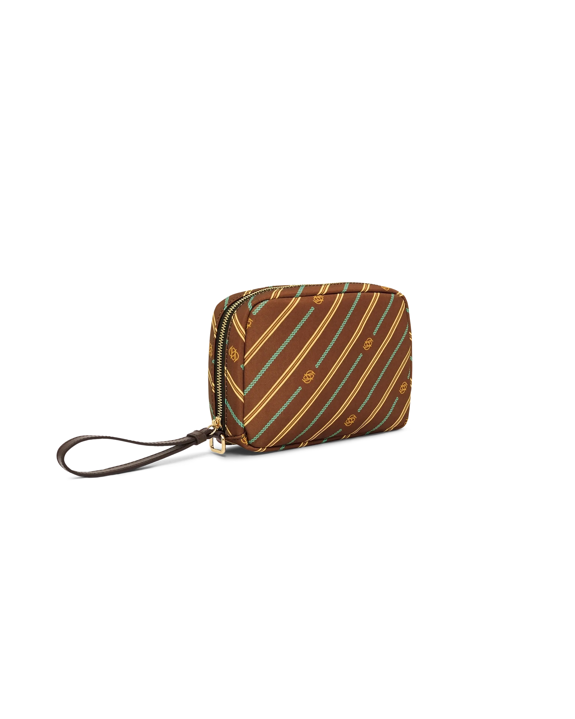 Drôle De Monsieur Monogram Pouch Clutch Braun Nylon