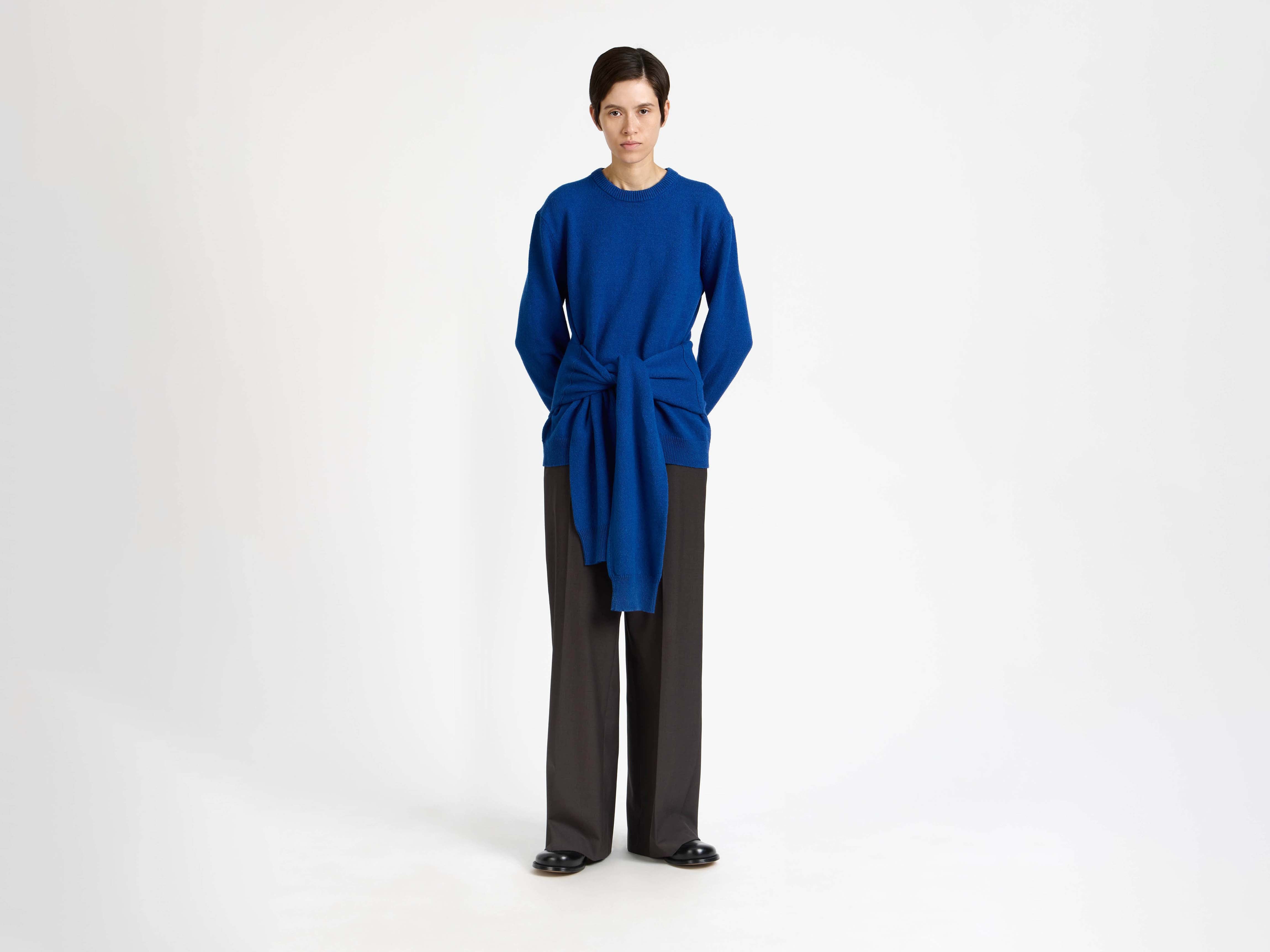J.W.Anderson Knitwear Sleeve-Tie Waisted Jumper Pullover Cobalt