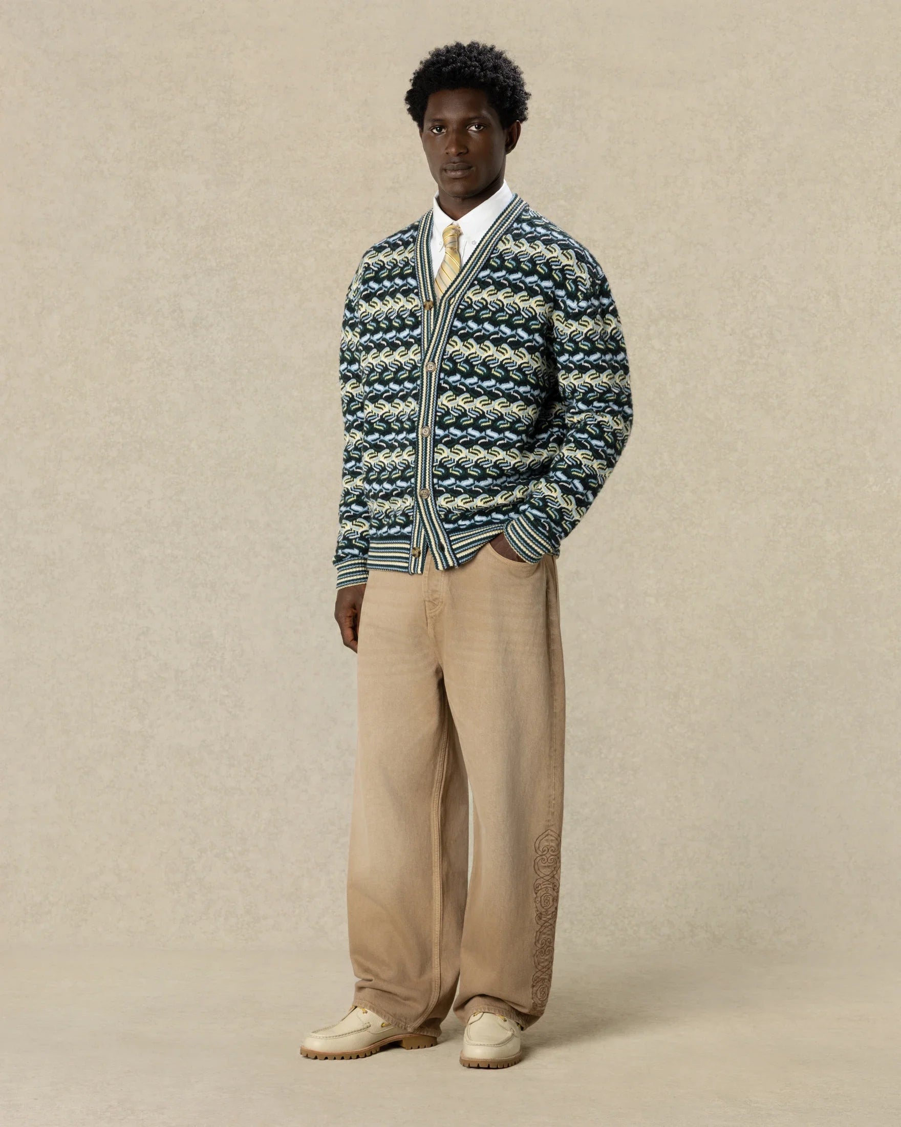 Drôle De Monsieur Boxy Coogie Cardigan Strickjacke Blau Merino