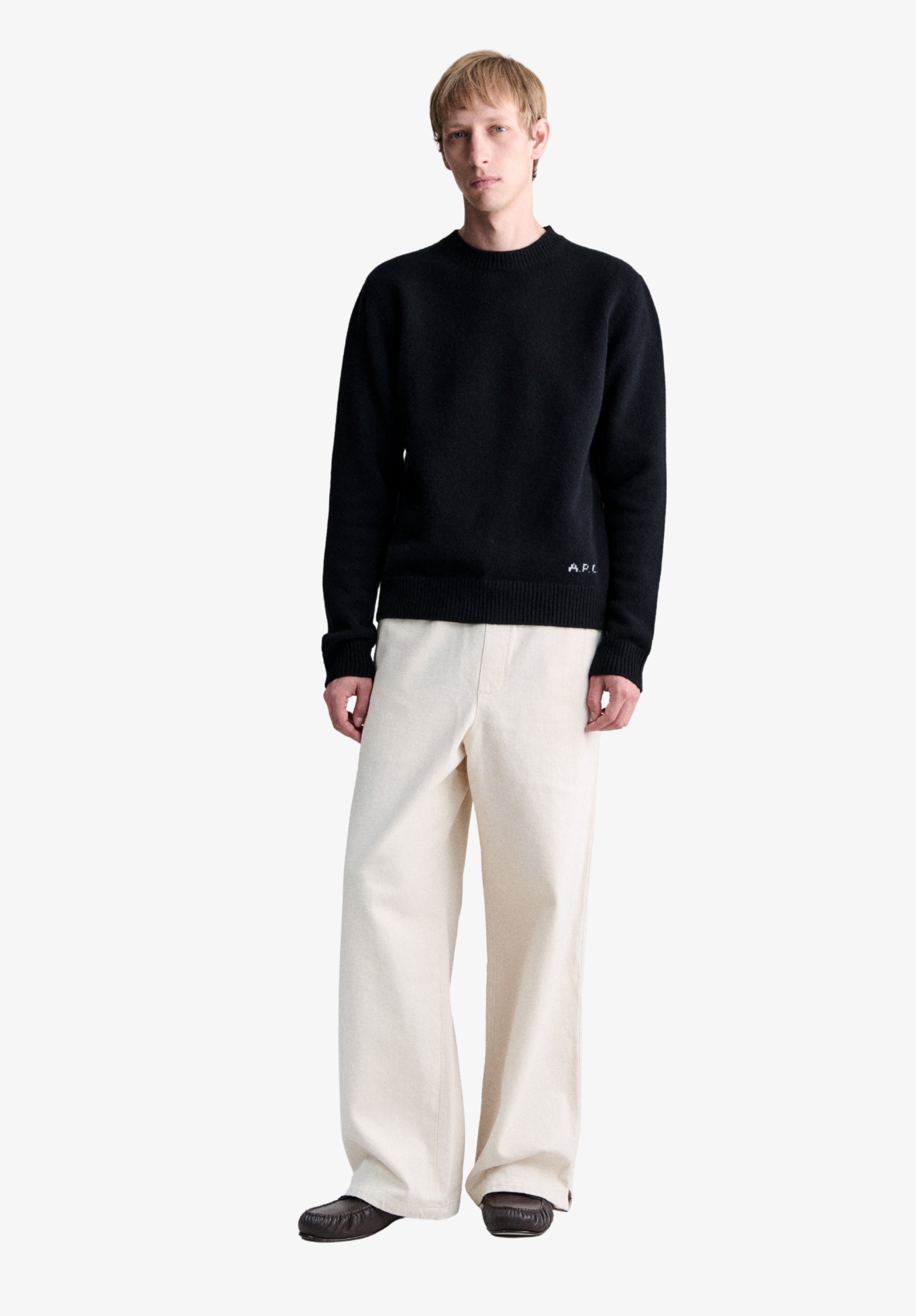 A.P.C. Workwear-Hose cremeweiß Bio-Baumwolle M