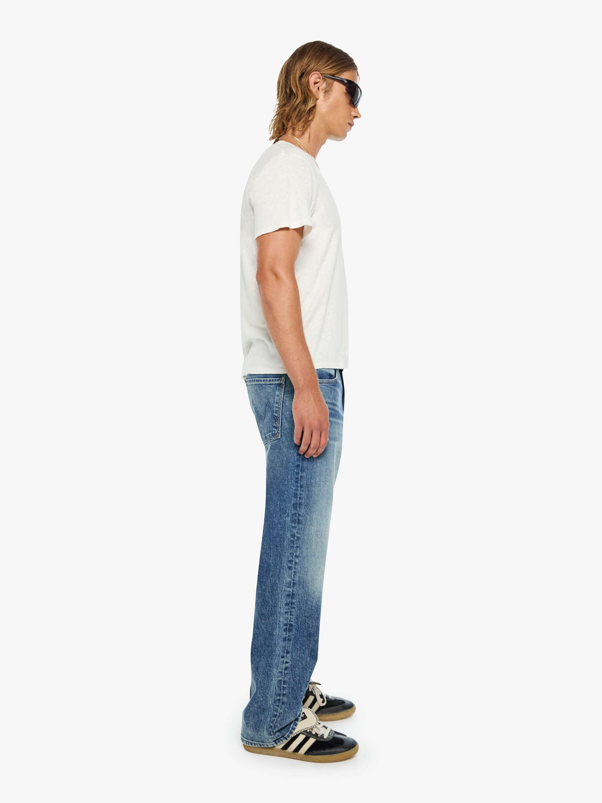 Mother Denim The Big Shot Jeans Herren Blau Bootcut Semi-Rigid