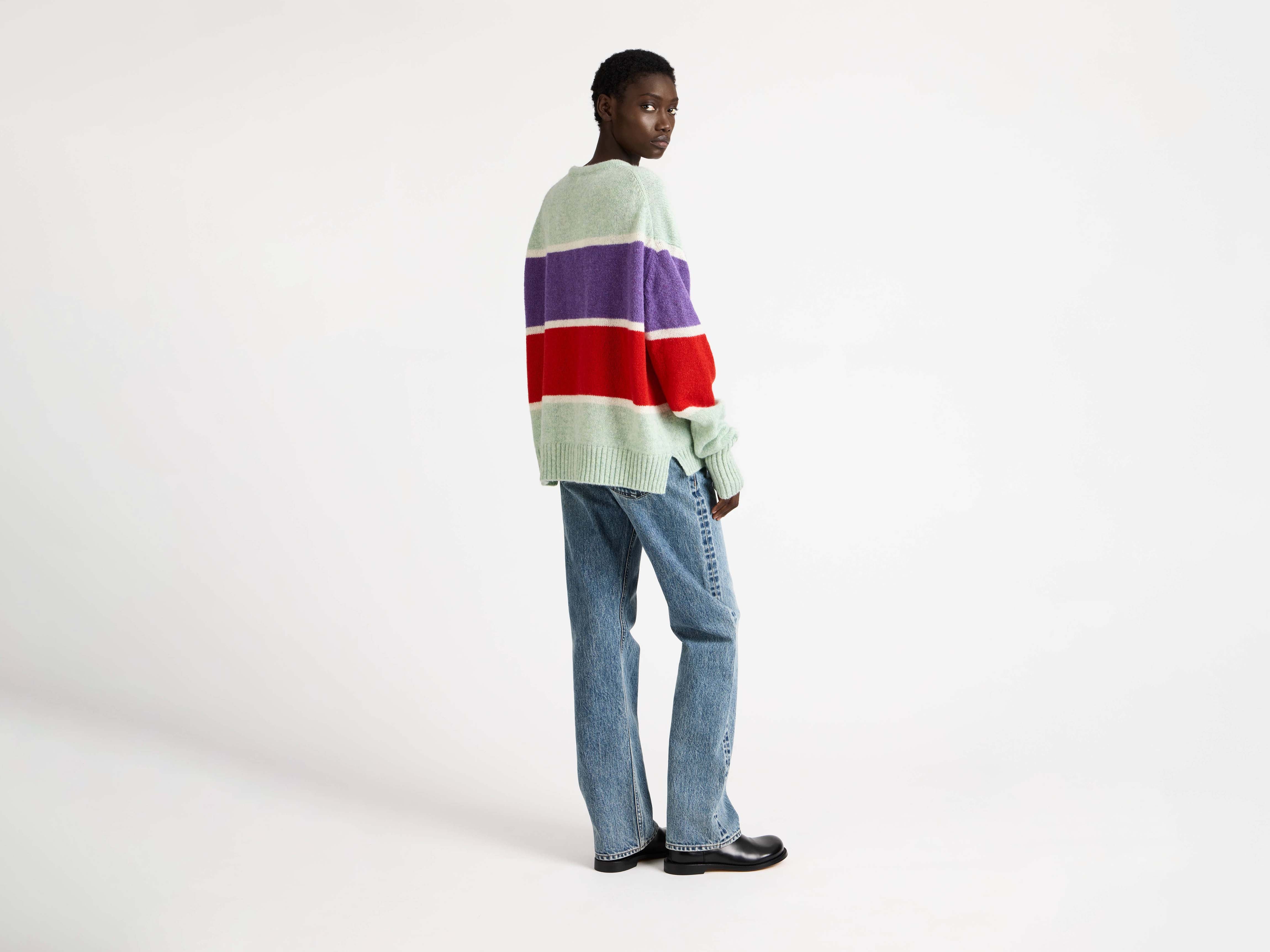 J.W.Anderson Knitwear Pullover Damen Mint Streifen Crew Neck