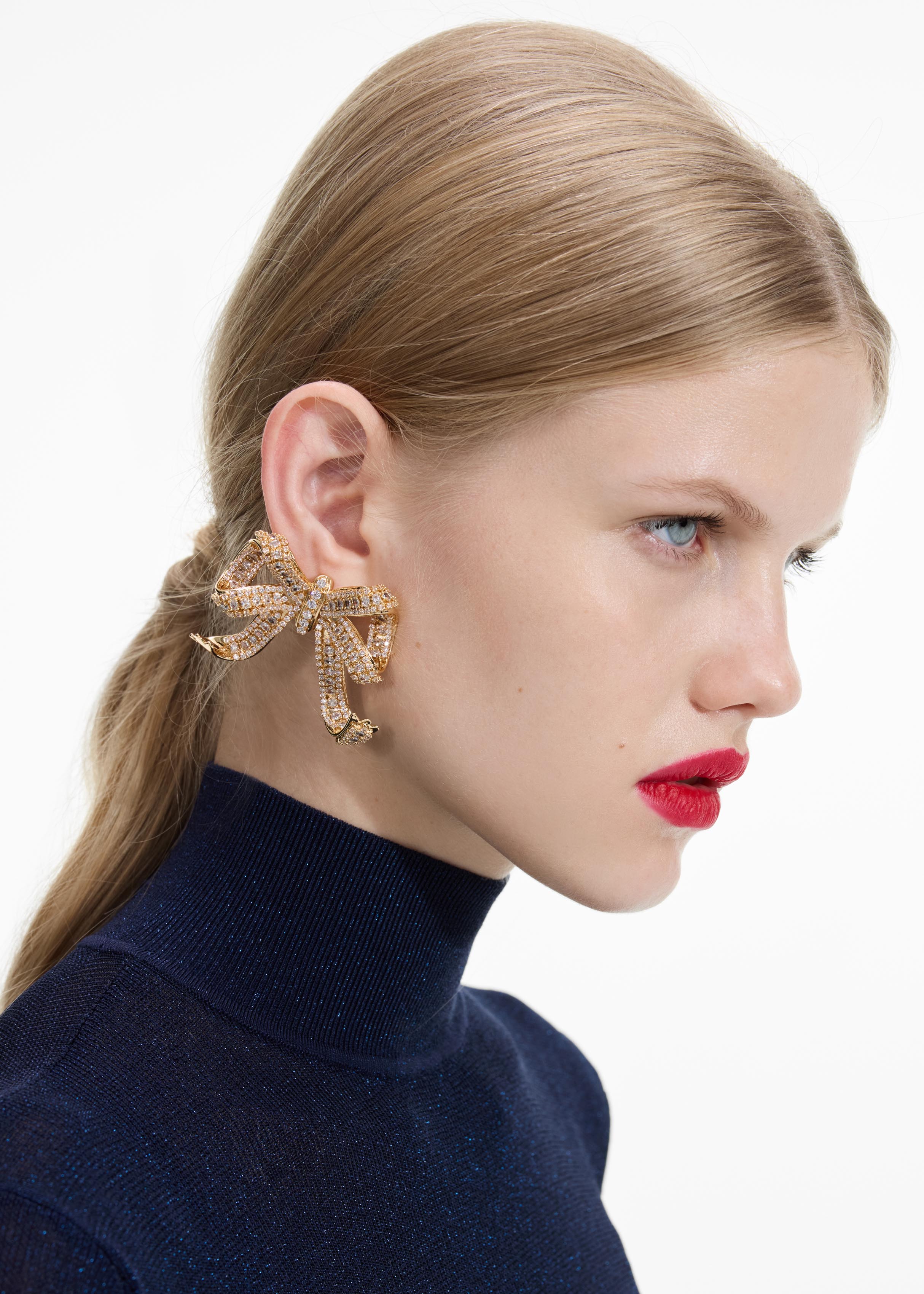 Self Portrait Gold Crystal Bow Ohrringe Gold Schleife