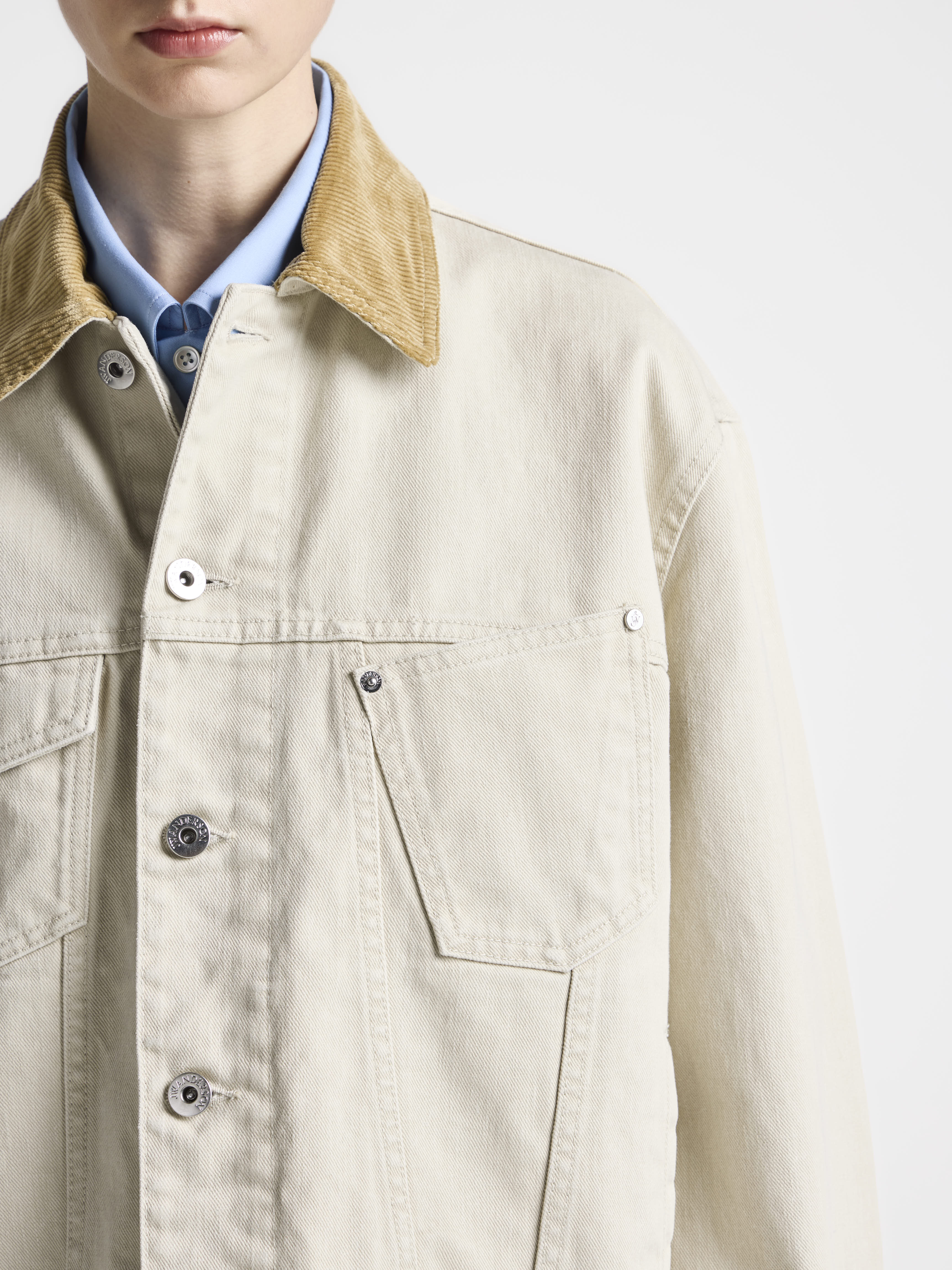 J.W.Anderson Corduroy Denimjacke Ecru Damen