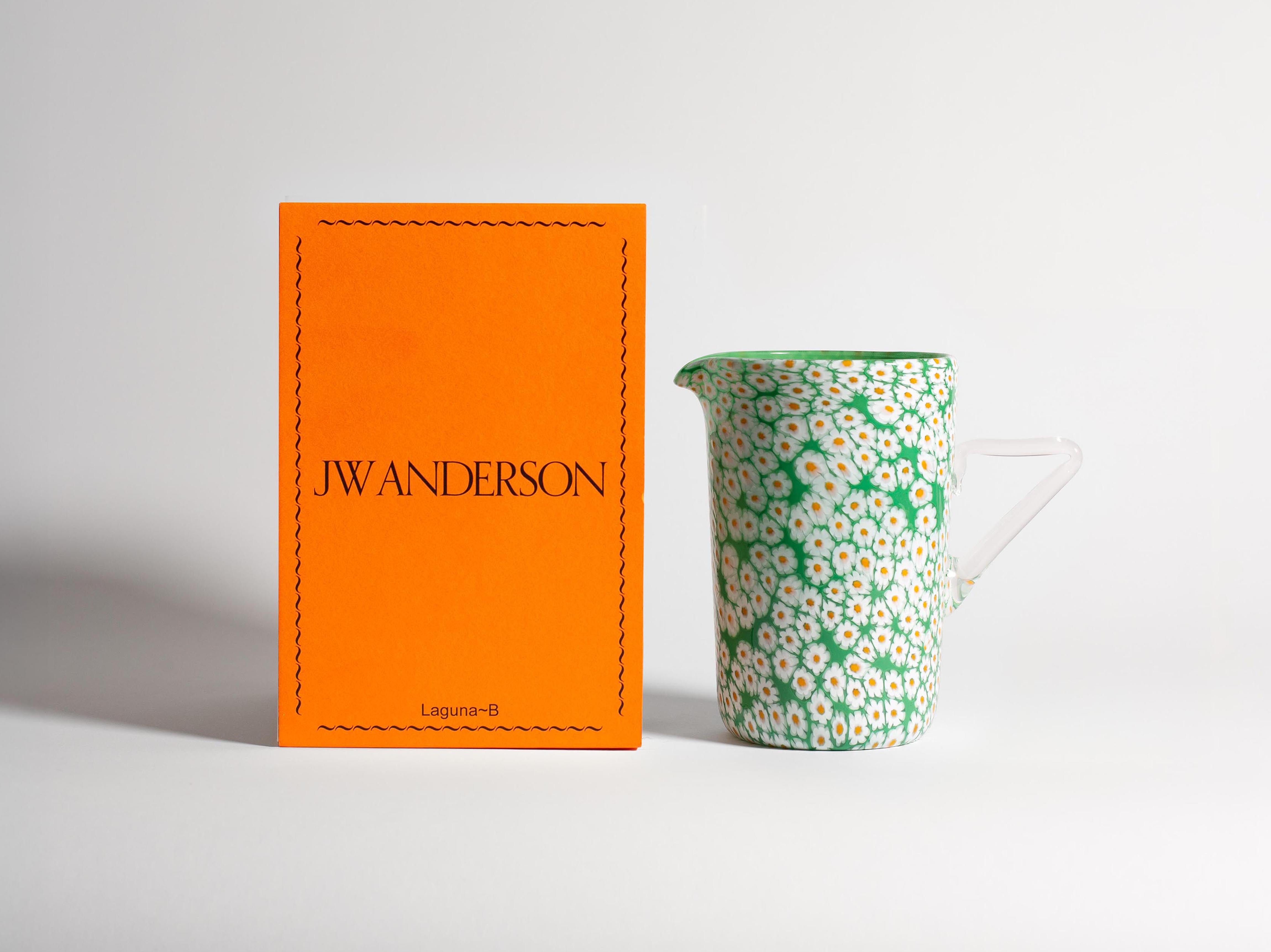 J.W.Anderson Full Murrina Jug Kanne Weiß Grün Murano