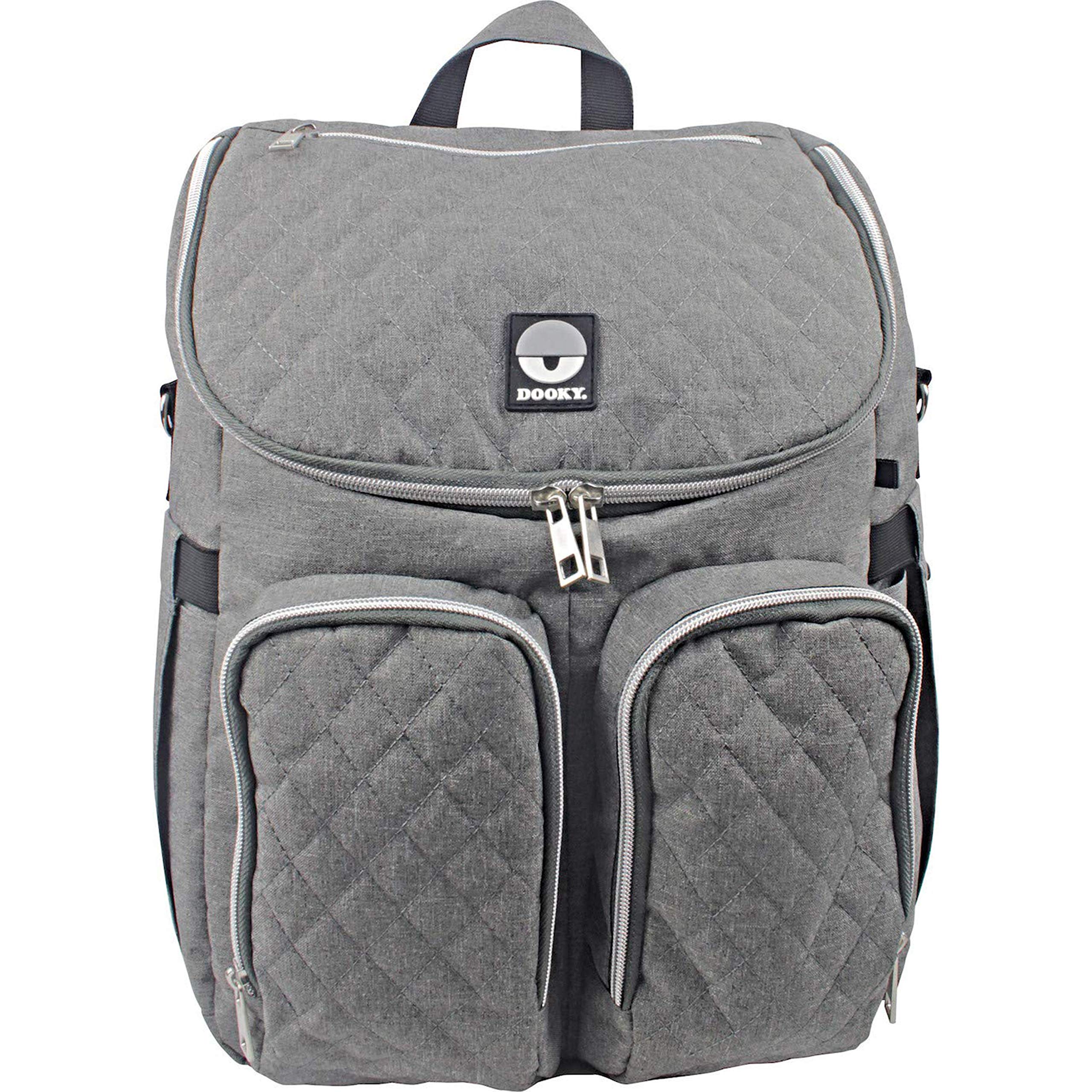 Dooky 2-in-1 Wickeltasche Rucksack Grau Melange 11 Fächer