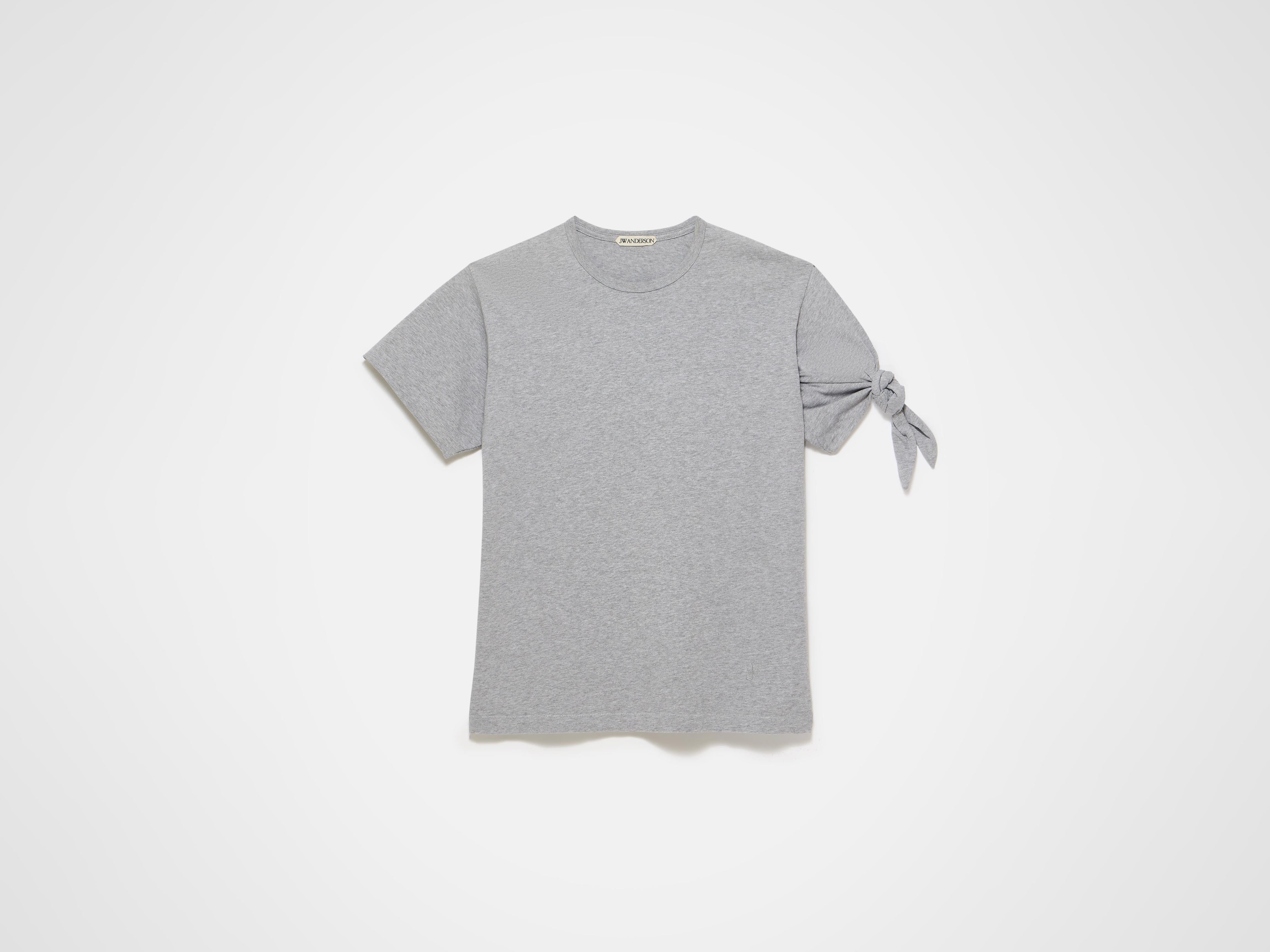 J.W.Anderson Shirts Knotted Sleeve T-Shirt Damen Grau Melange Anker