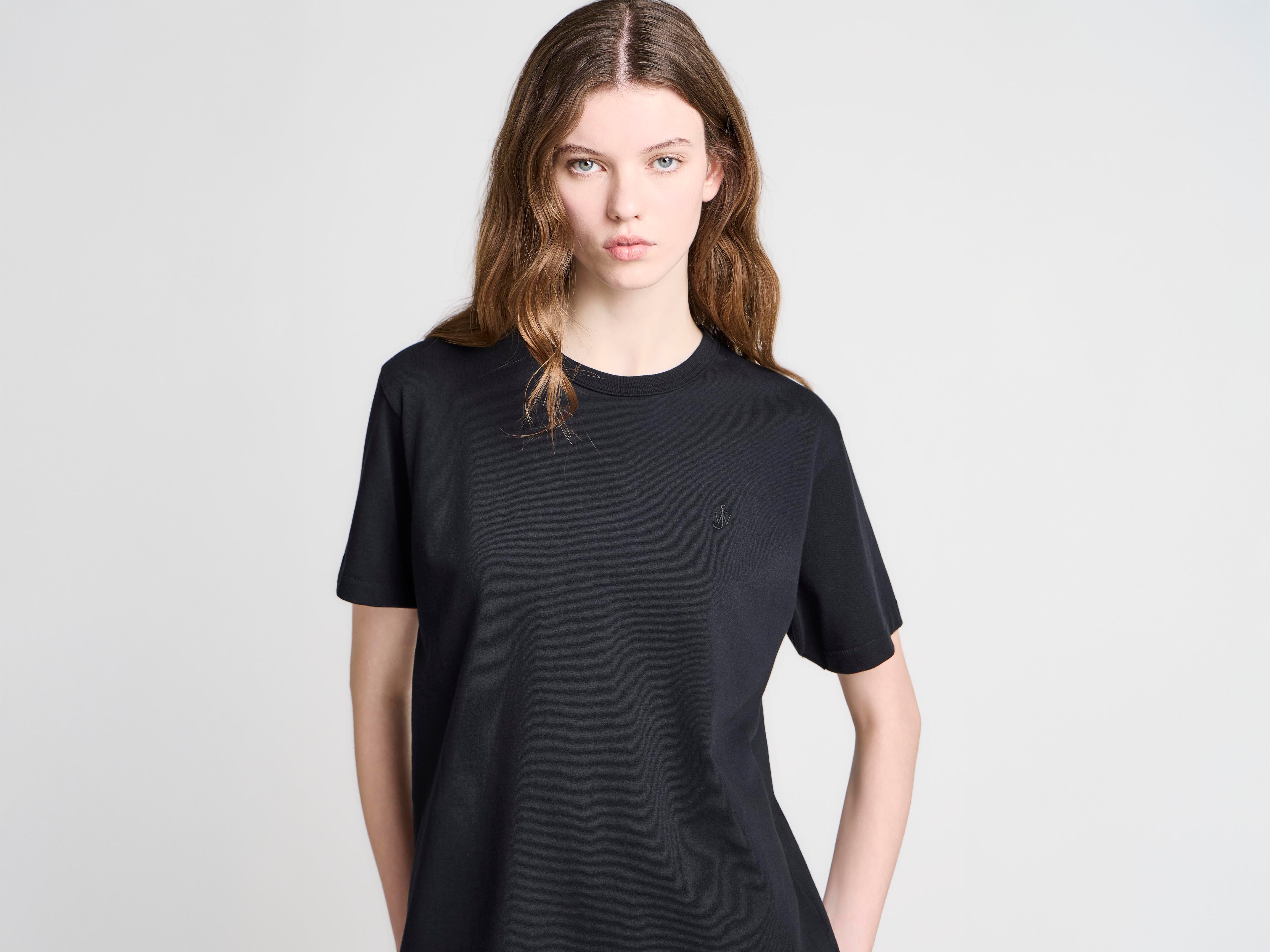 J.W.Anderson Embroidered Anchor T-Shirt Schwarz Damen