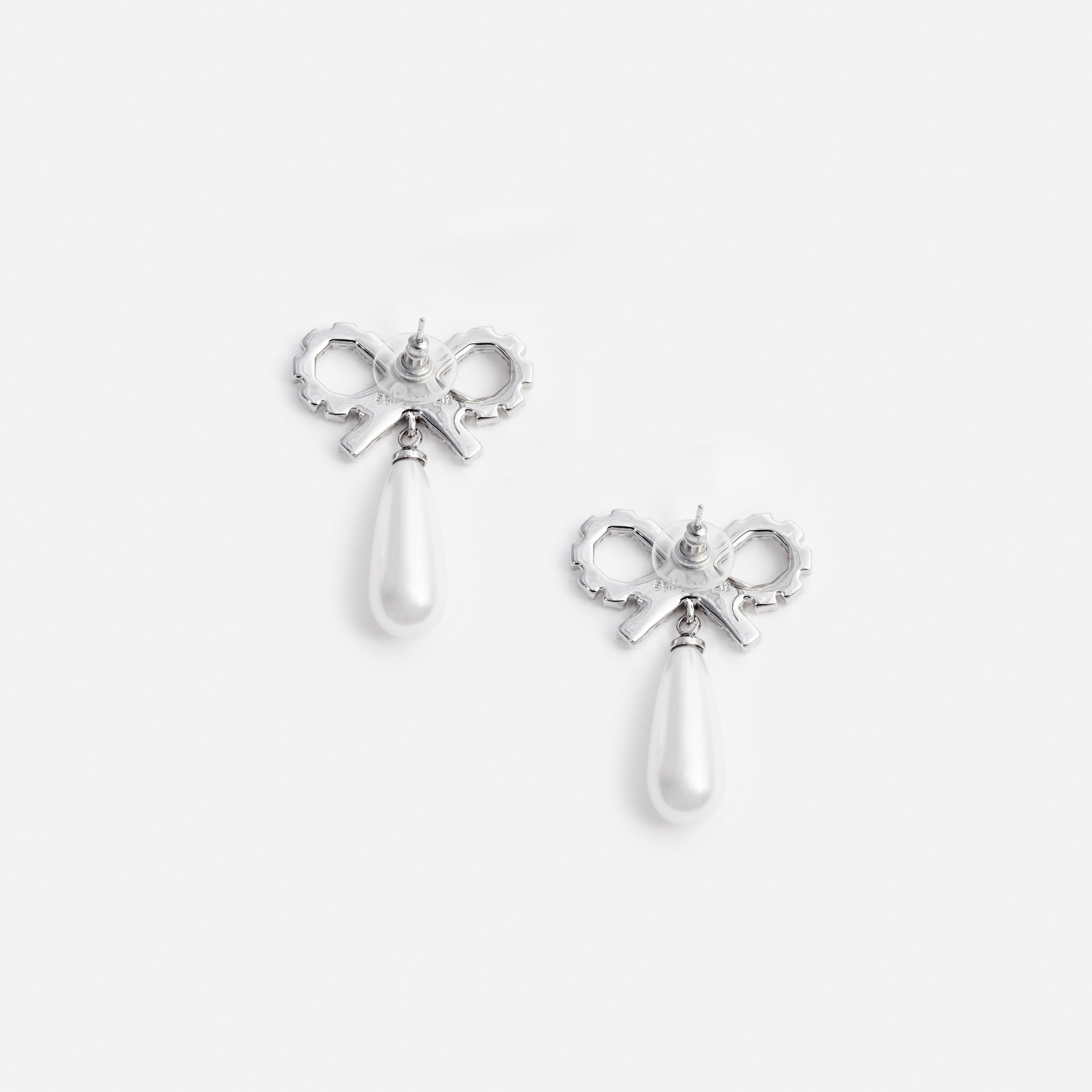 Self Portrait Jewellery Crystal Bow Ohrringe Creme One Size