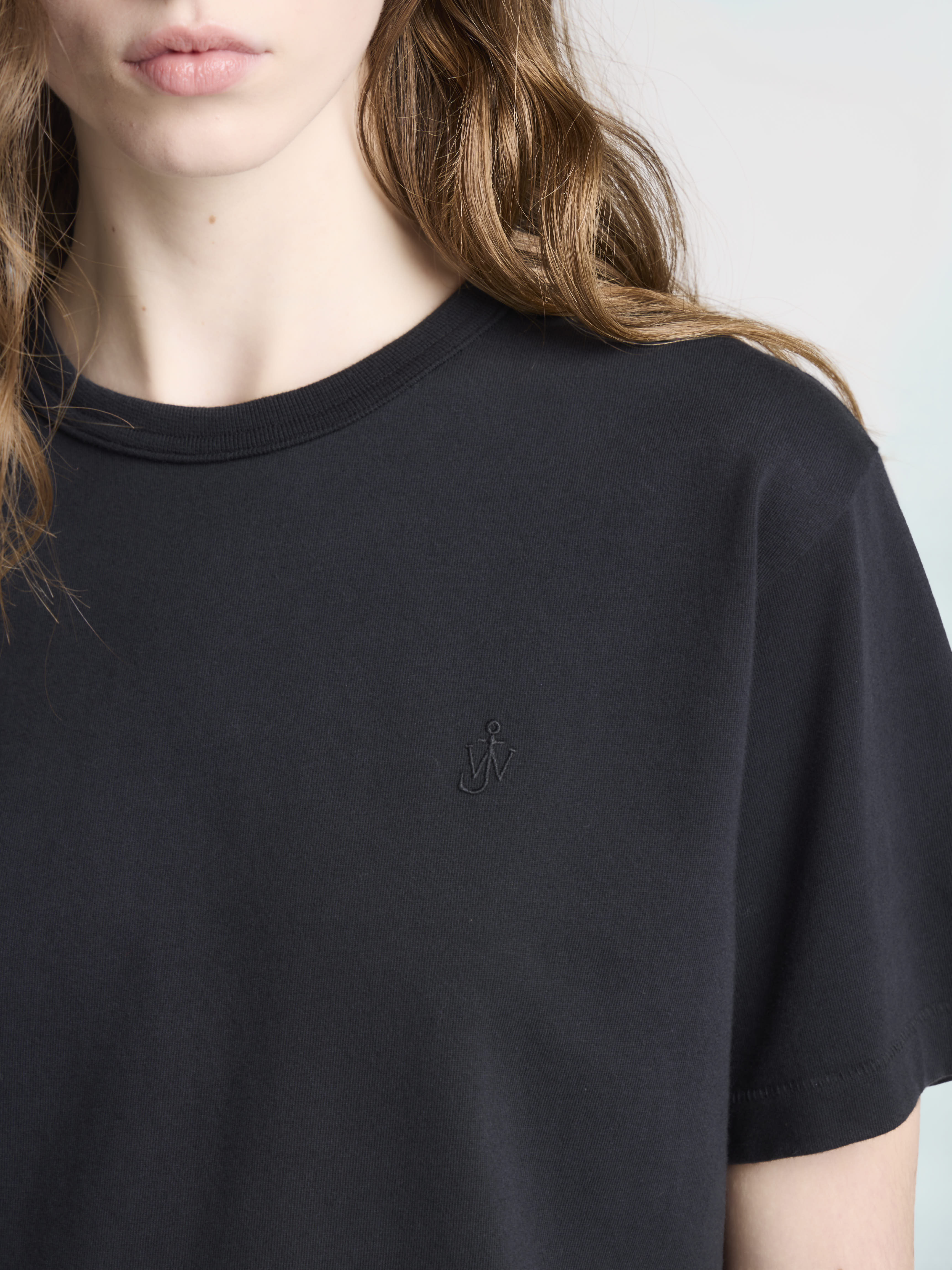 J.W.Anderson Embroidered Anchor T-Shirt Schwarz Damen