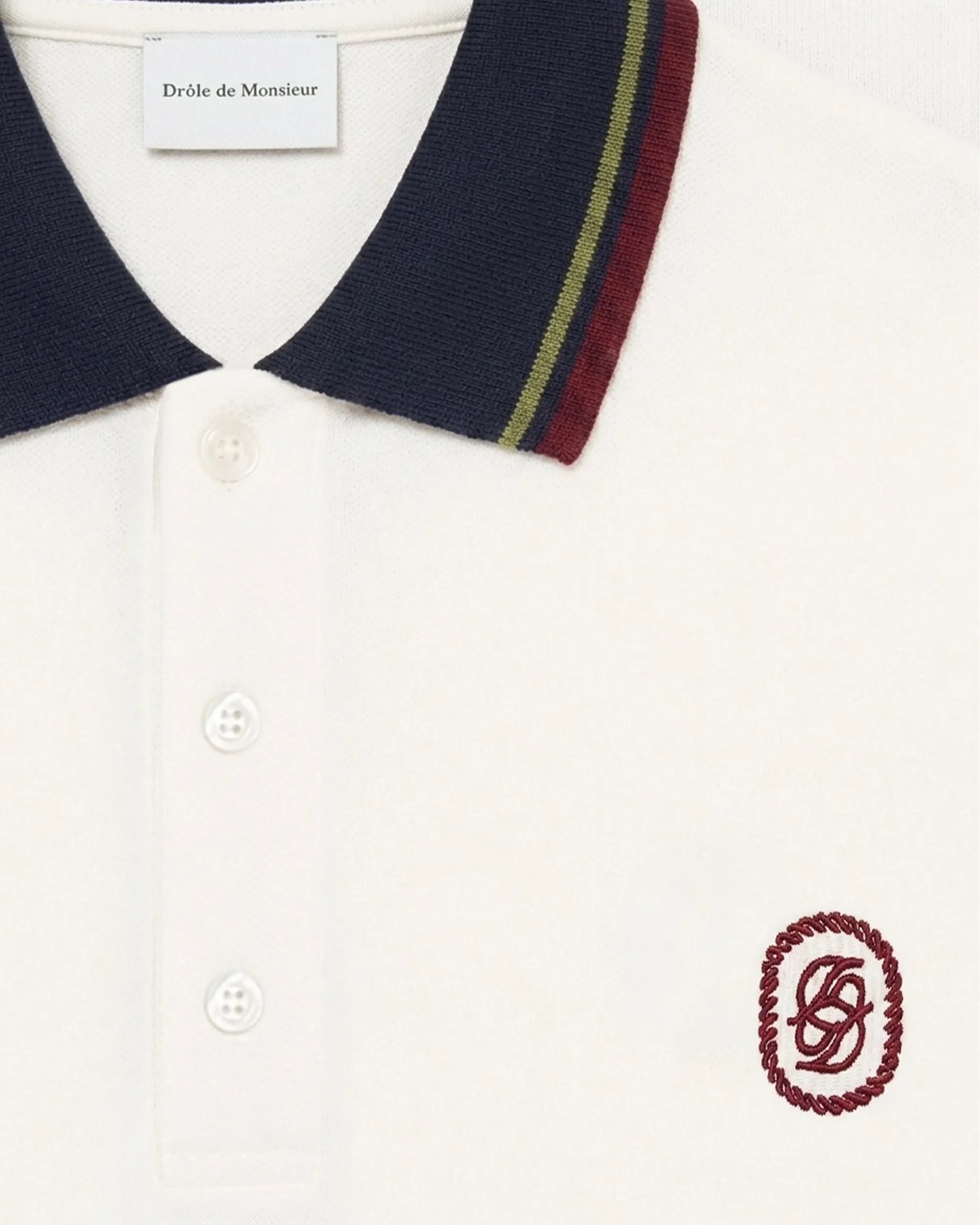 Drôle De Monsieur D Mirror Polo Polo Off White Baumwolle