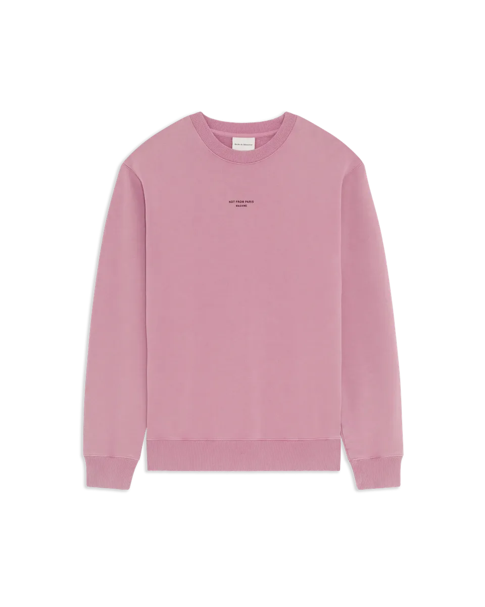 Drôle De Monsieur Washed Slogan Sweatshirt Pink Baumwolle