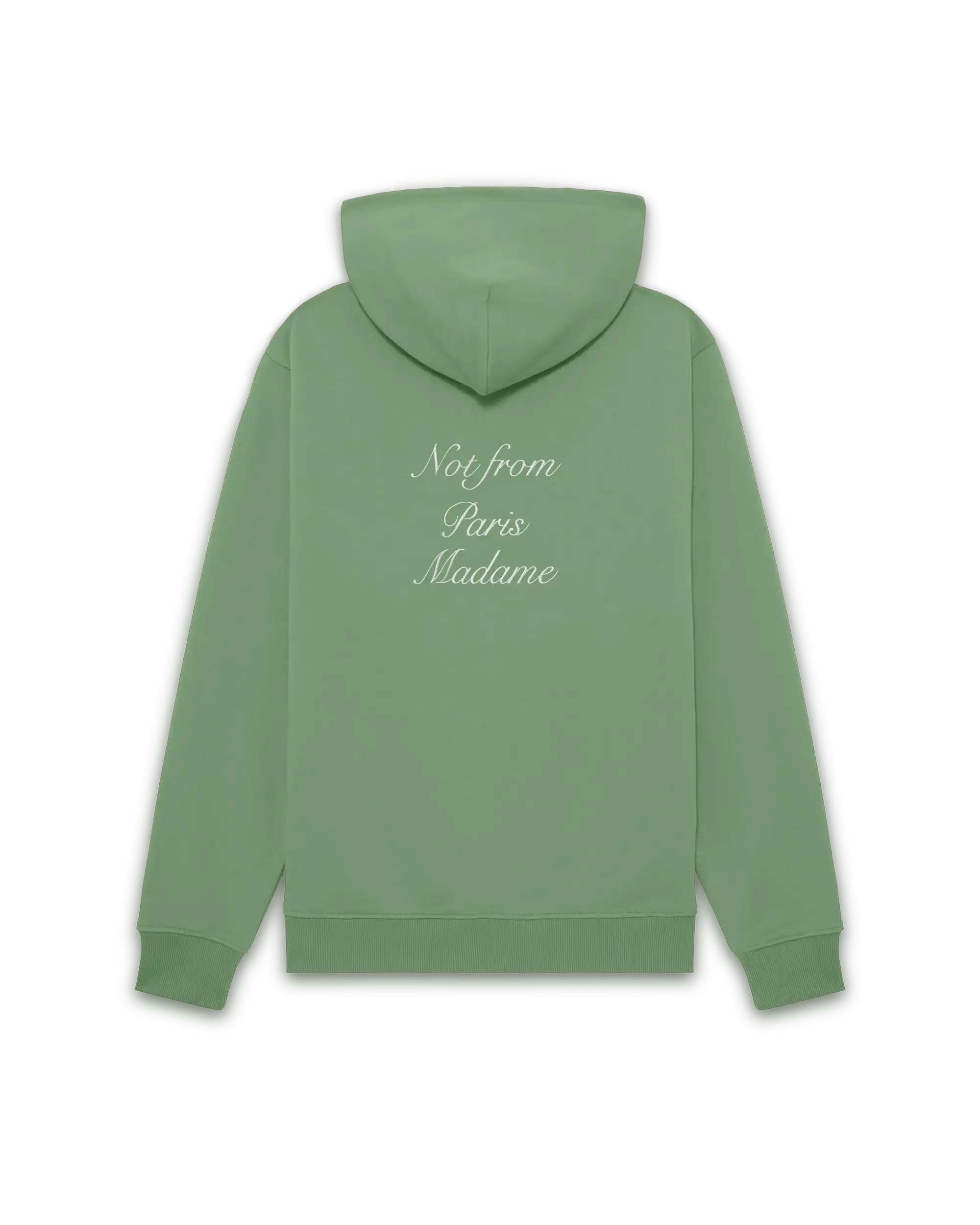 Drôle De Monsieur Hoodie Slogan Calligraphy Kapuzenpullover Hellgrün