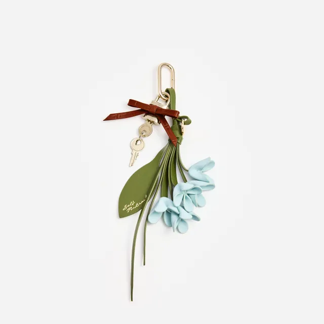Self Portrait Blue Flower Bag Charm Leder Multi