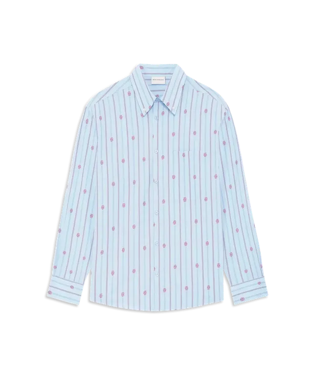 Drôle De Monsieur Drôle Boxy Shirt hellblau Bio-Baumwolle
