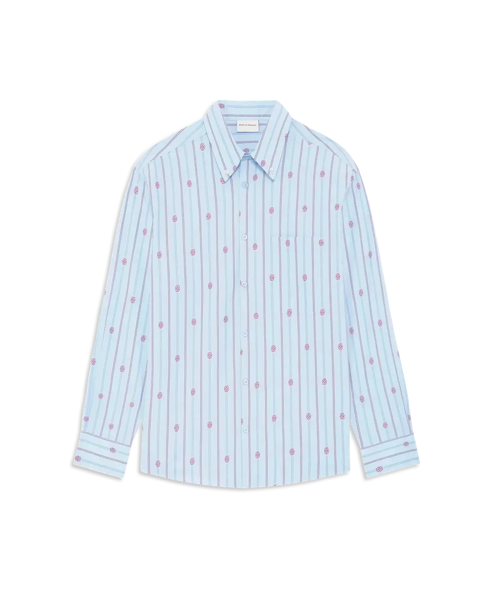 Drôle De Monsieur Drôle Boxy Shirt hellblau Bio-Baumwolle