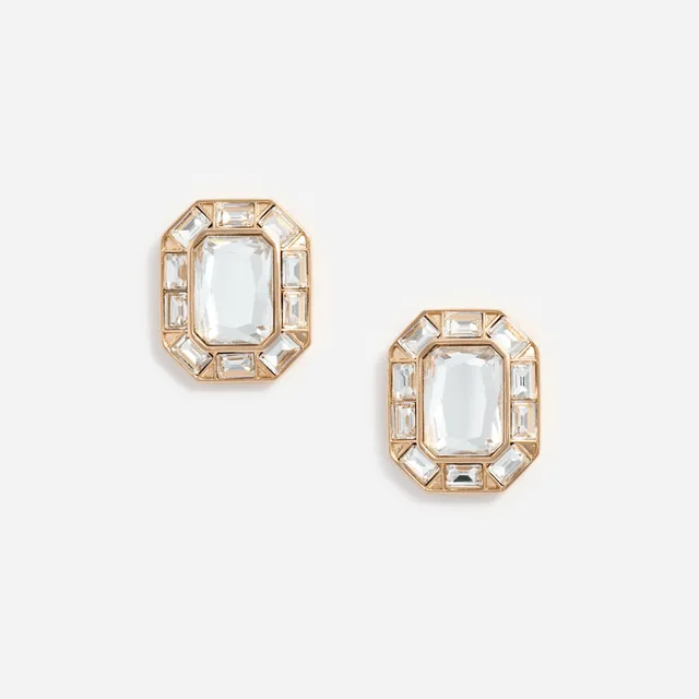 Self Portrait Crystal Ohrringe gold eckig Kristall