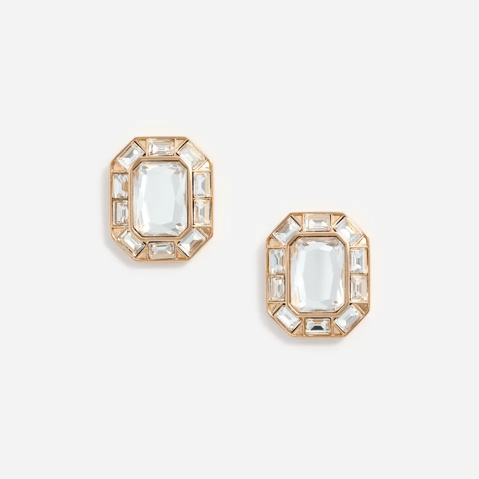 Self Portrait Crystal Ohrringe gold eckig Kristall