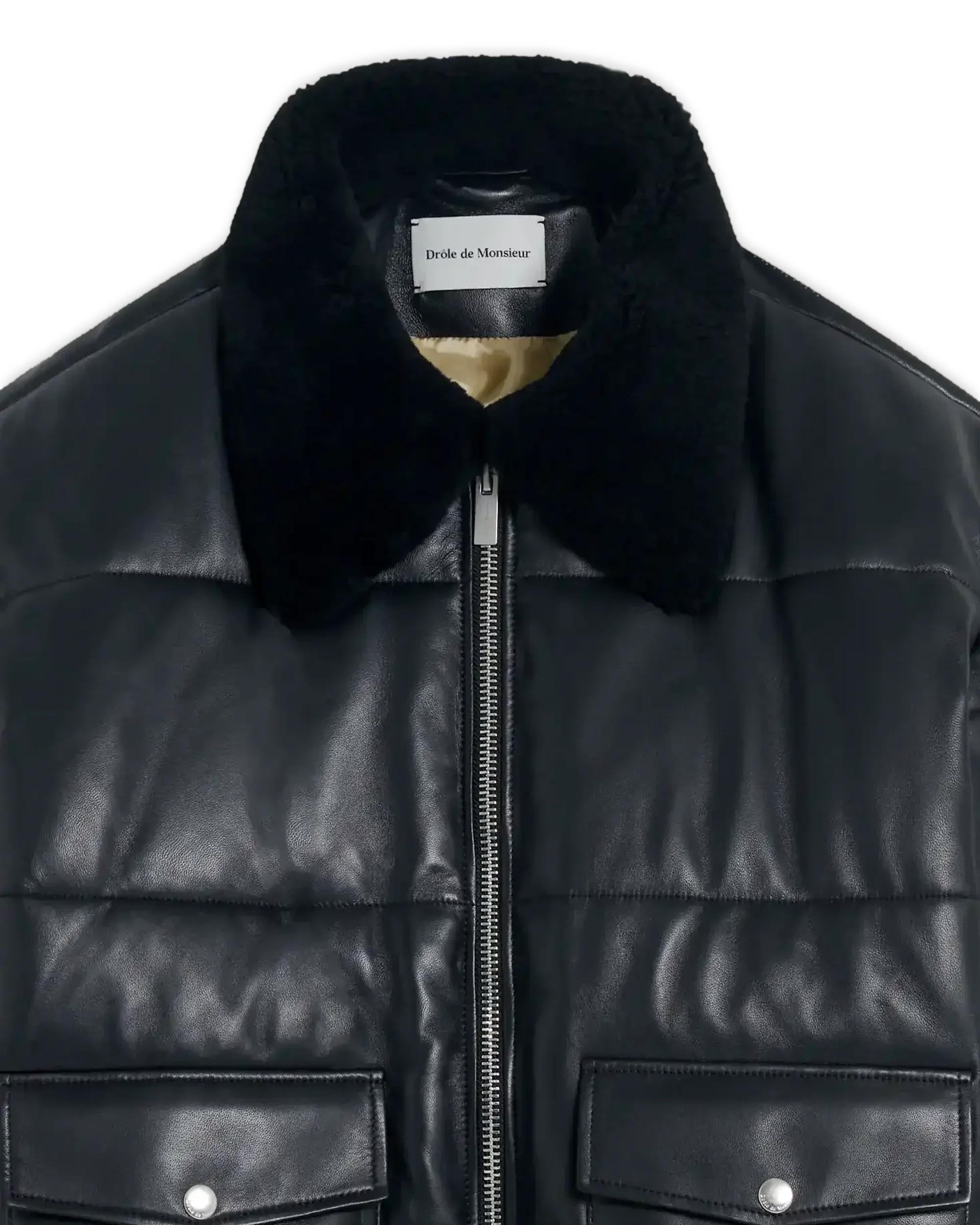 Drôle De Monsieur Le Blouson Cuir Lederjacke Schwarz Lamm