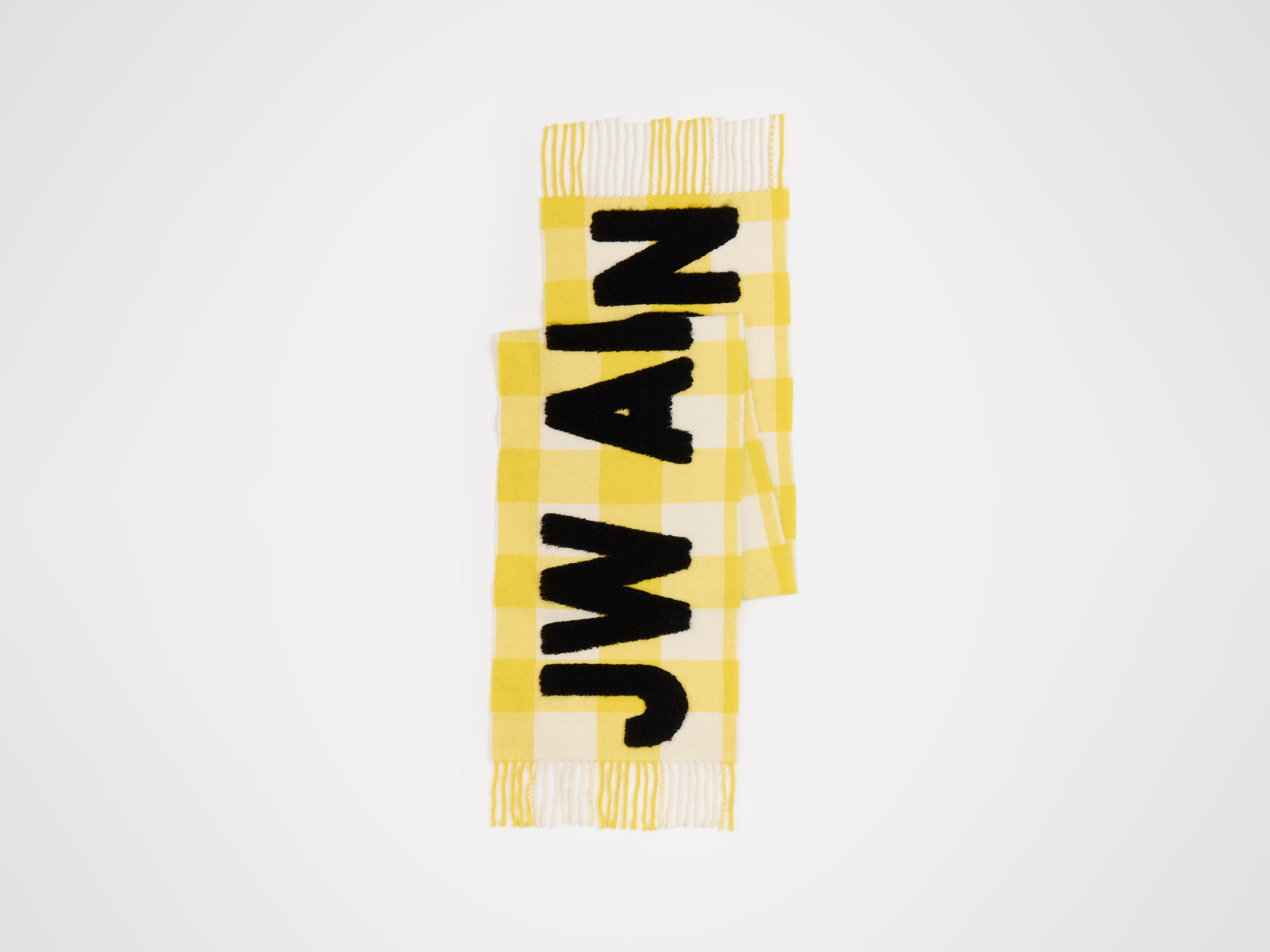 J.W.Anderson Checkered Logo Schal Gelb Kariert