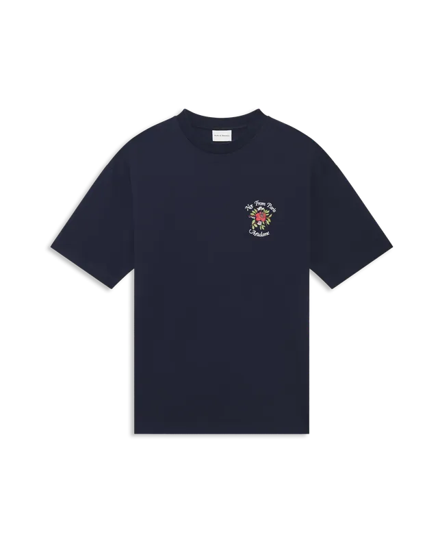 Drôle De Monsieur Le T-Shirt Slogan Rose T-Shirt navy Baumwolle