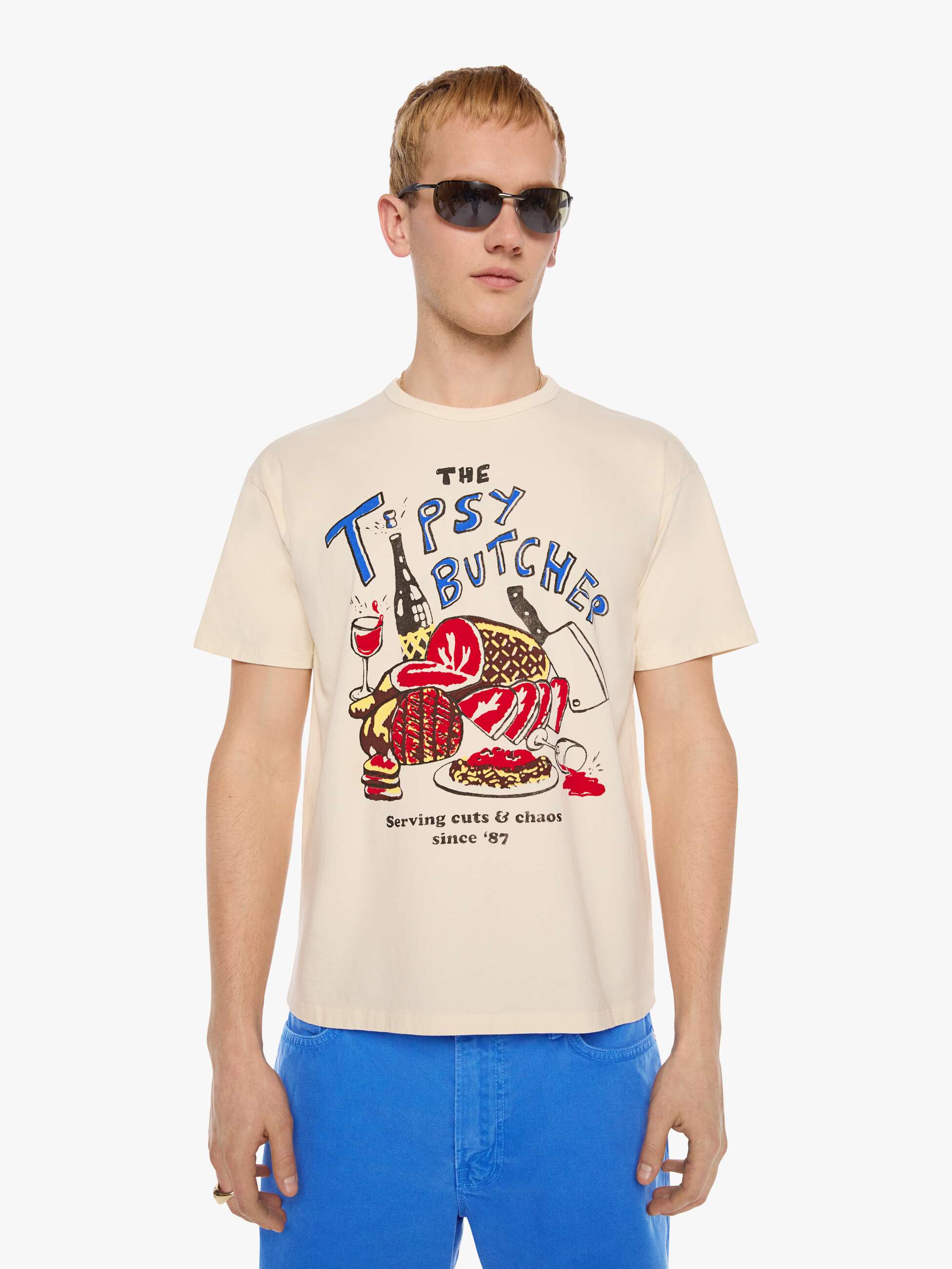 Mother The Lowdown T-Shirt Tipsy Butcher creme Oversize