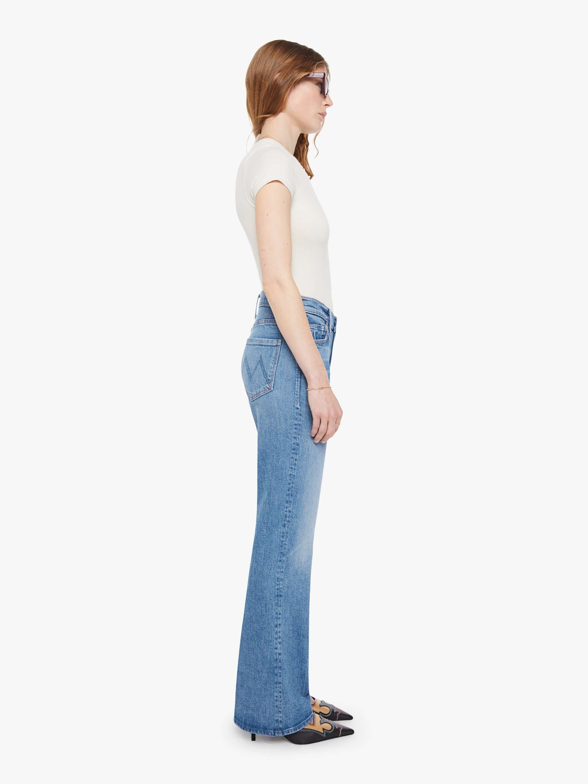 Mother The Outsider Sneak Hokey Pokey Jeans mittelblau