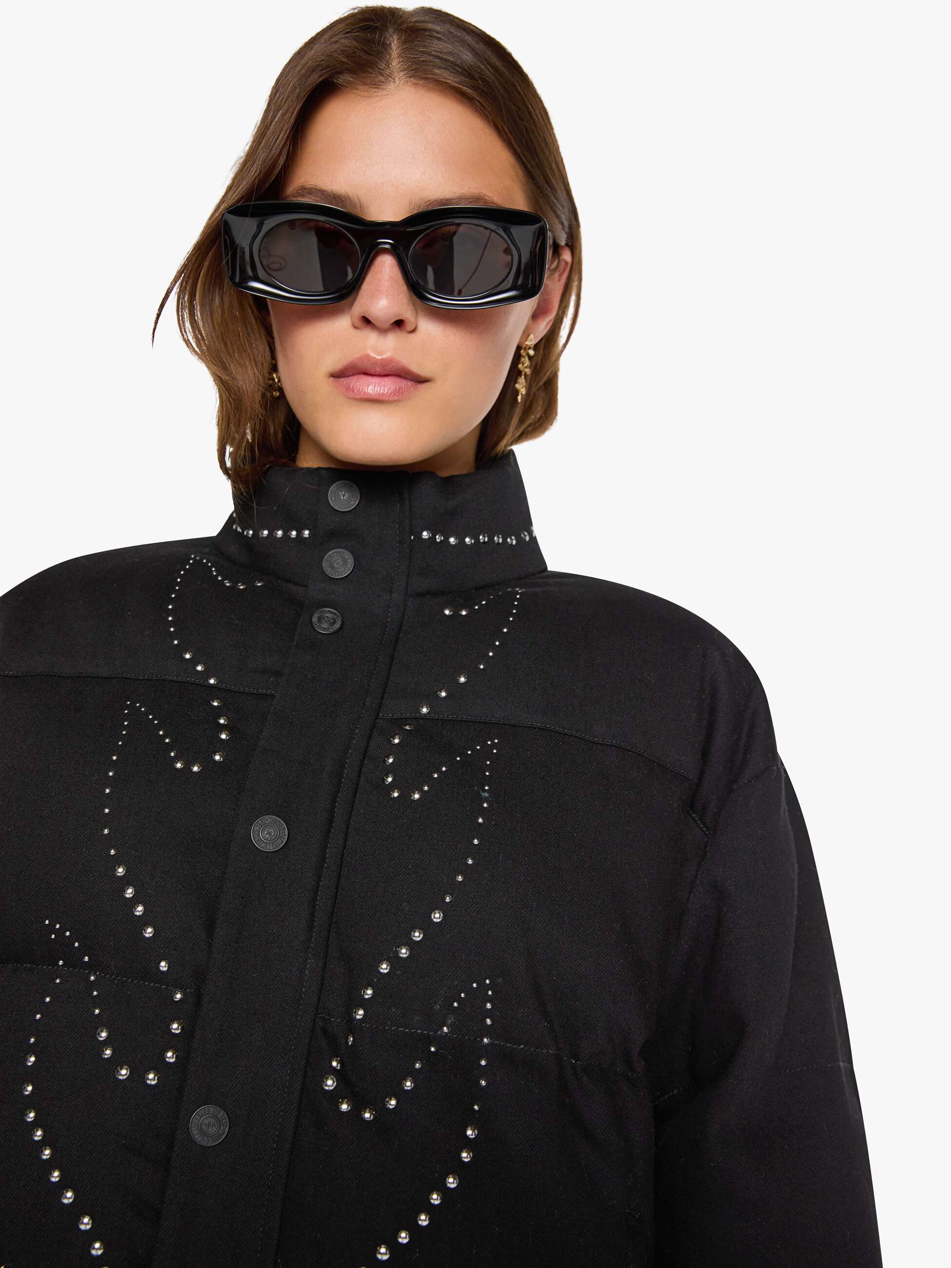 Mother Drop Pillow Fight Puffer Jacke Black Smoke