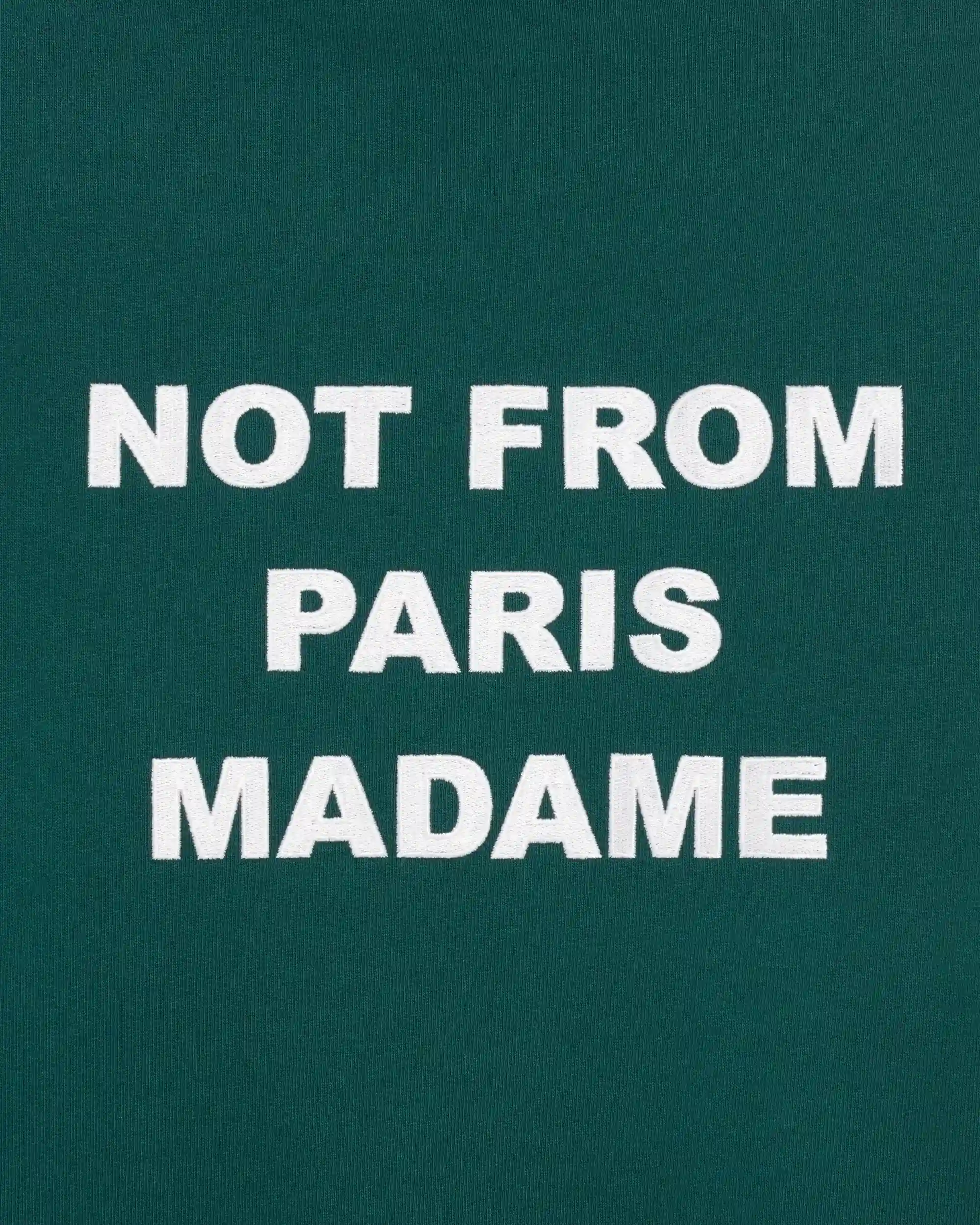 Drôle De Monsieur Le Hoodie Slogan Hoodie Baumwolle Dunkelgrün