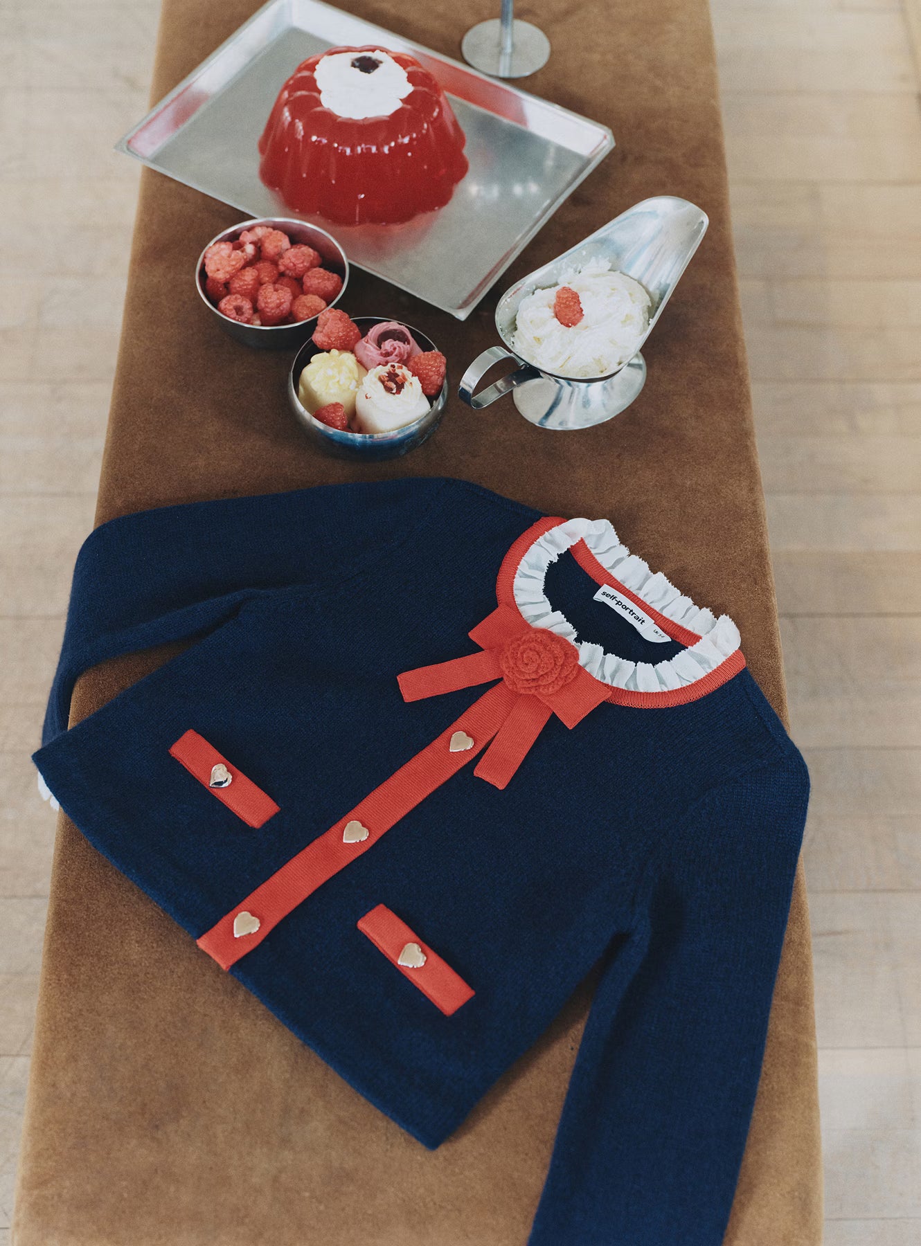 Self Portrait Knitwear Navy Wool Strickjacke Age 5/6 Wolle