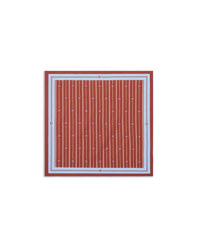 Drôle De Monsieur Foulard Rayure Monogramme Bandana Dunkelrot Baumwolle
