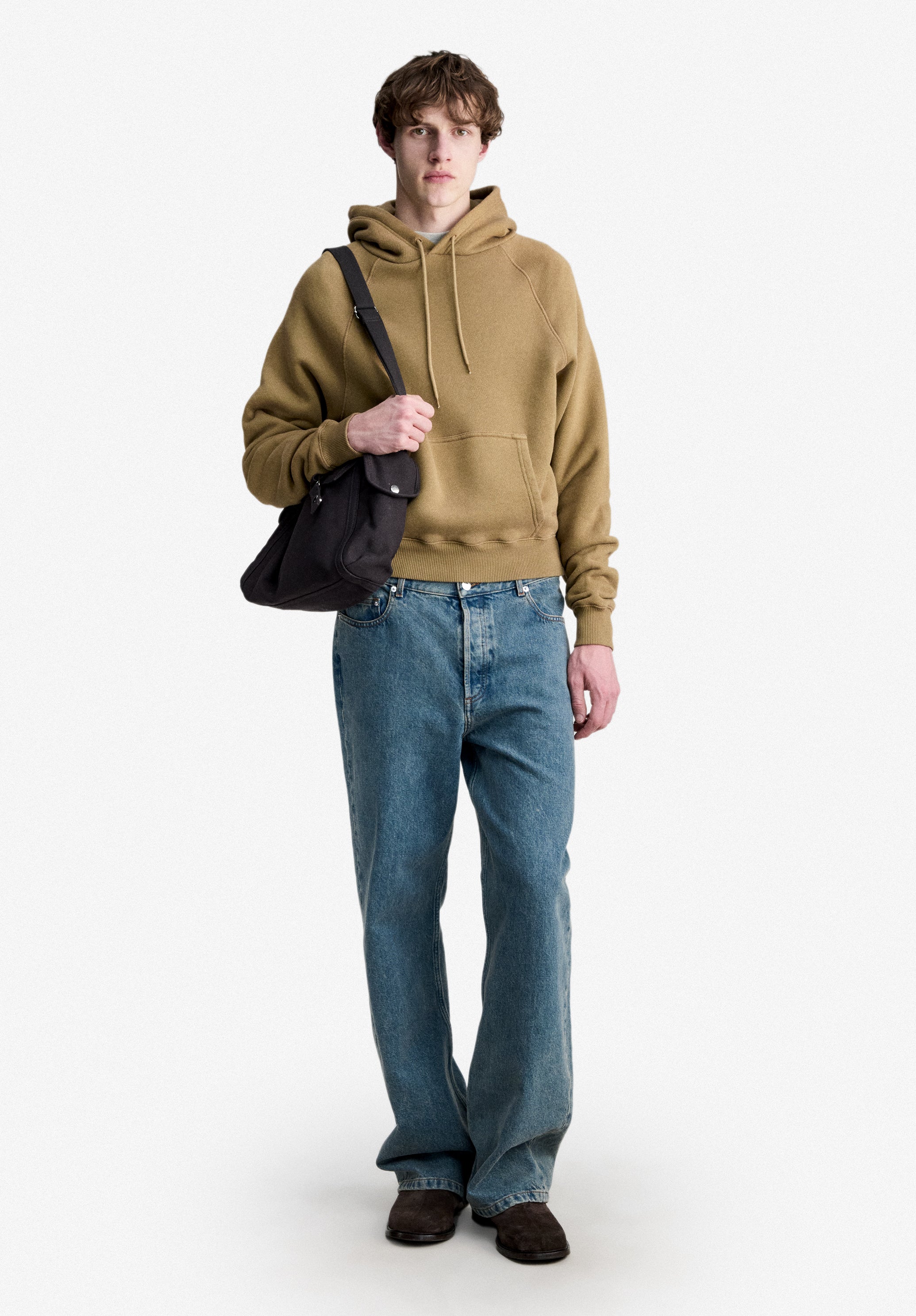 A.P.C. Raglan Hoodie Taupe Bio-Baumwolle Größe M