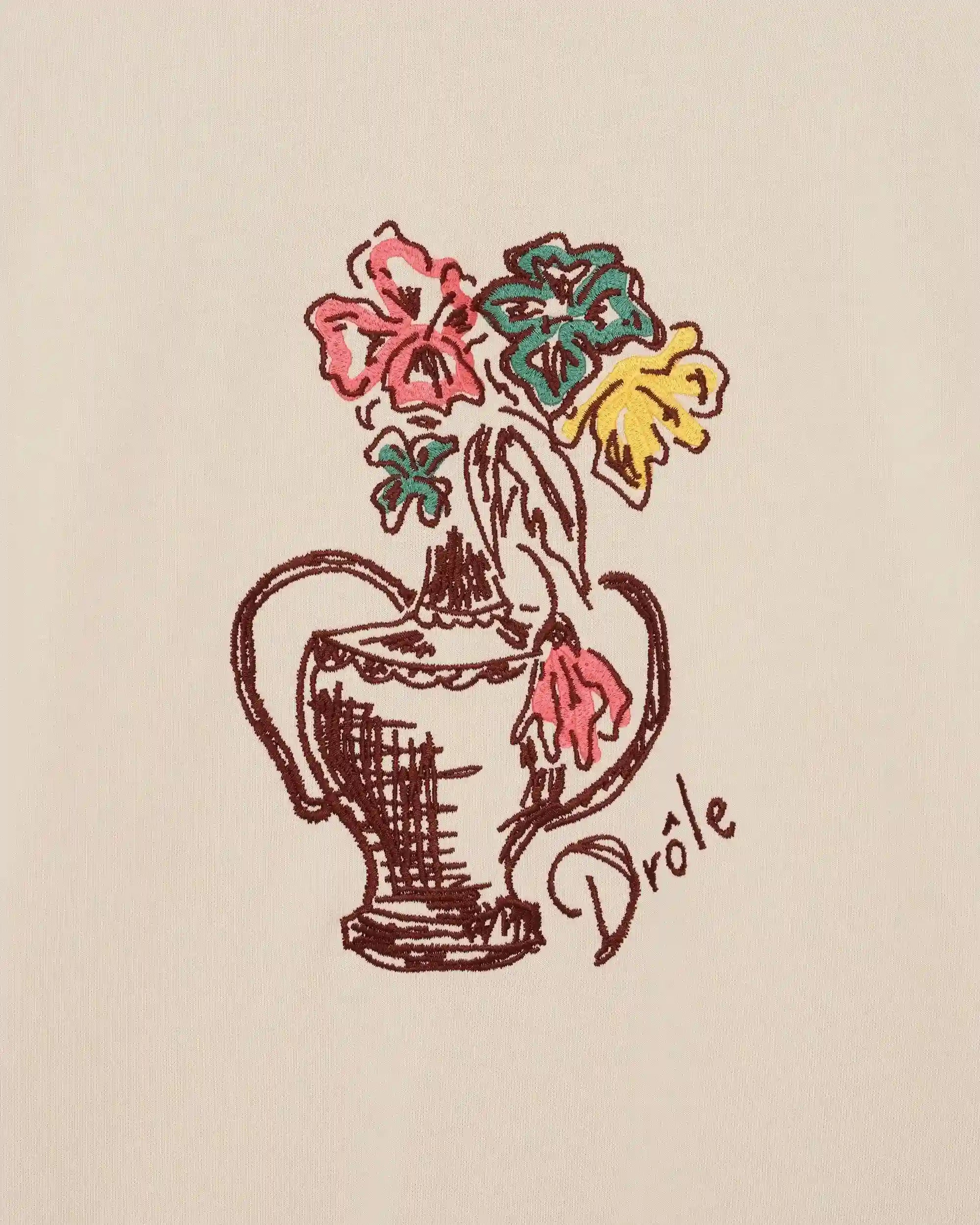 Drôle De Monsieur Sweatshirt Vase Havana beige Baumwolle