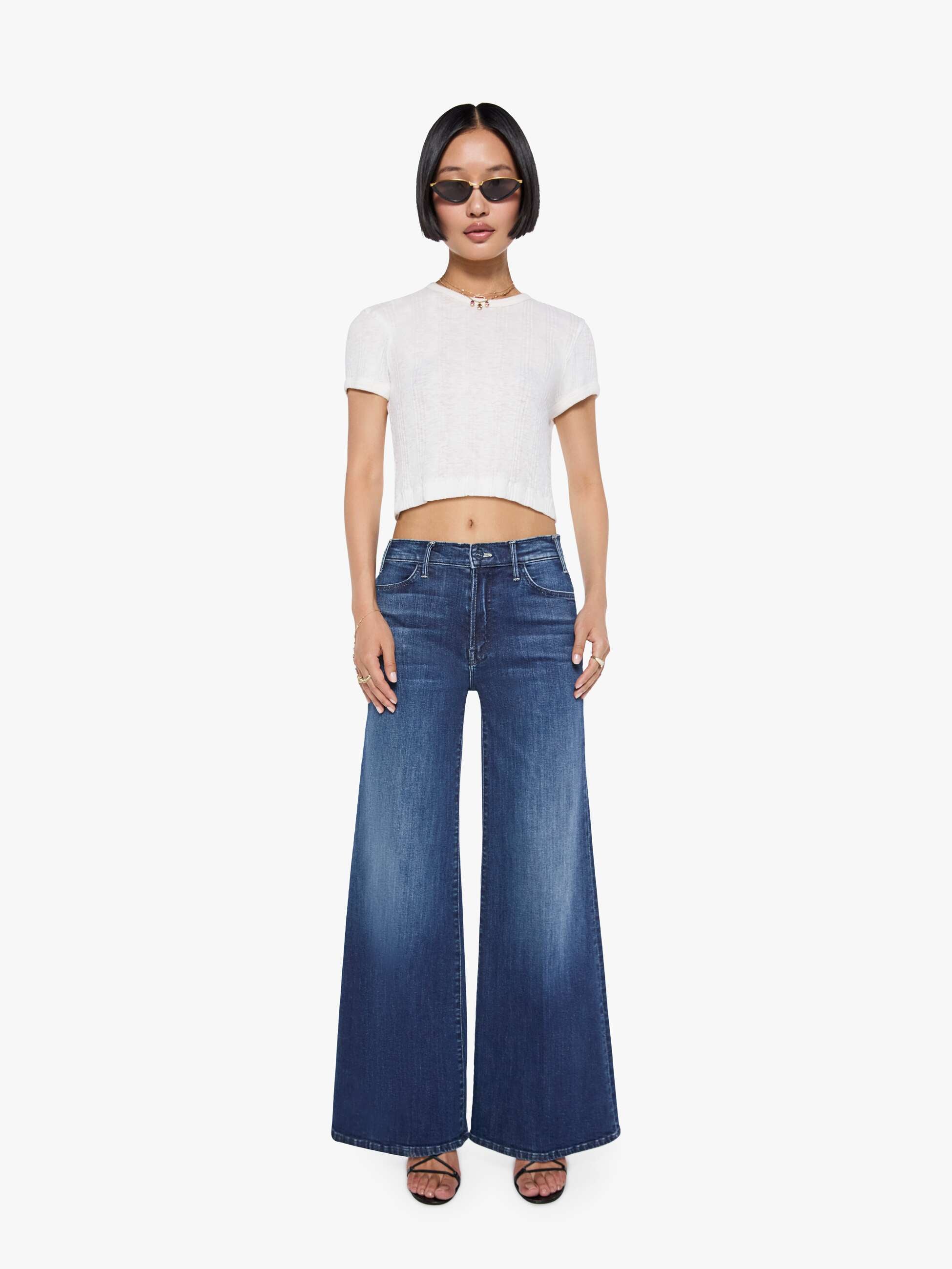 MOTHER Denim The Lil Hustler Roller Skimp Jeans Heirloom Wide Leg