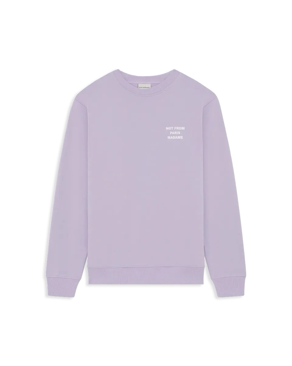 Drôle De Monsieur Sweatshirt Slogan lavendel Baumwolle