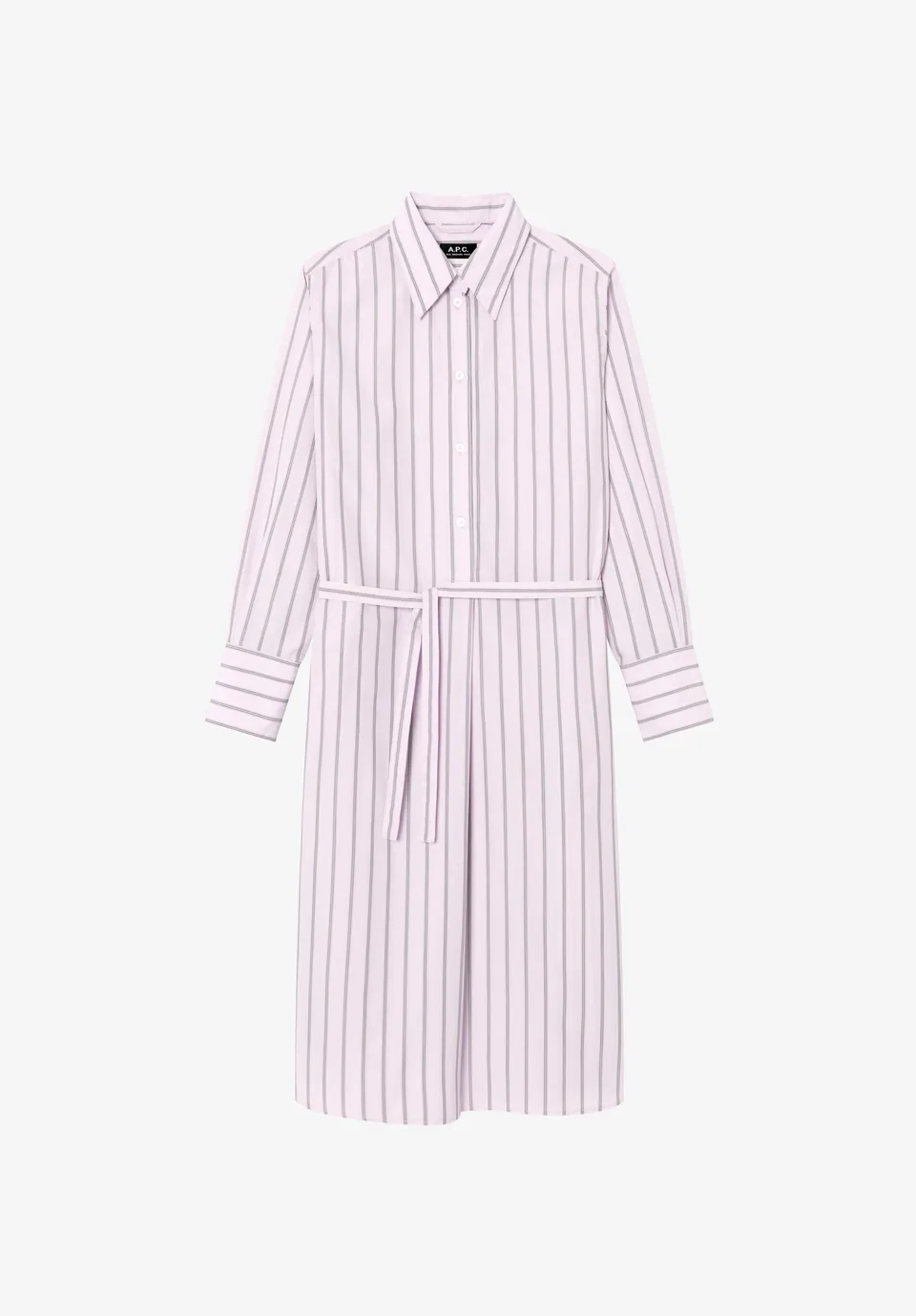 A.P.C. Hemdblusenkleid rosa Bio-Baumwolle knielang
