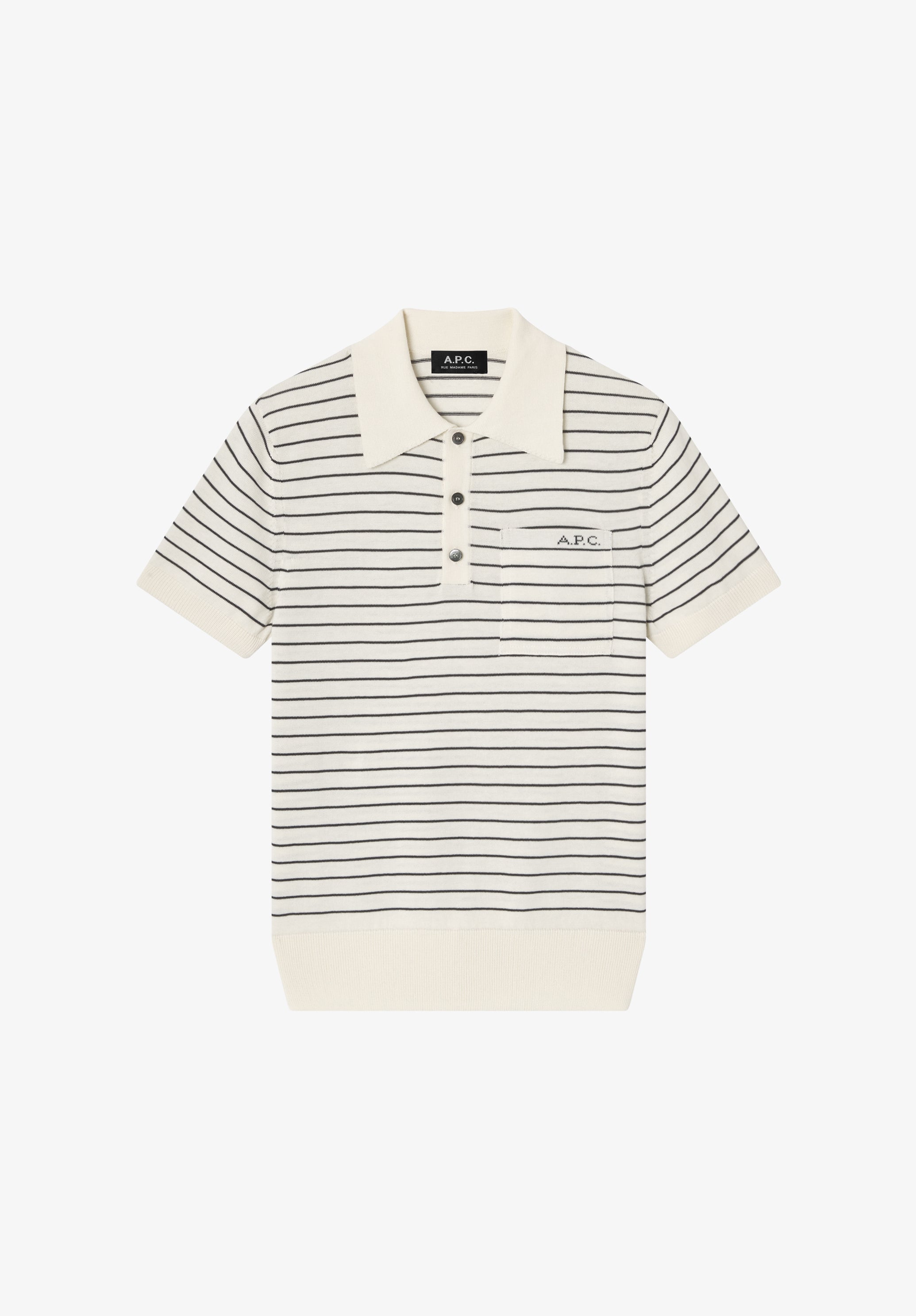 A.P.C. Polohemd ecru gestreift figurbetont XS-XL