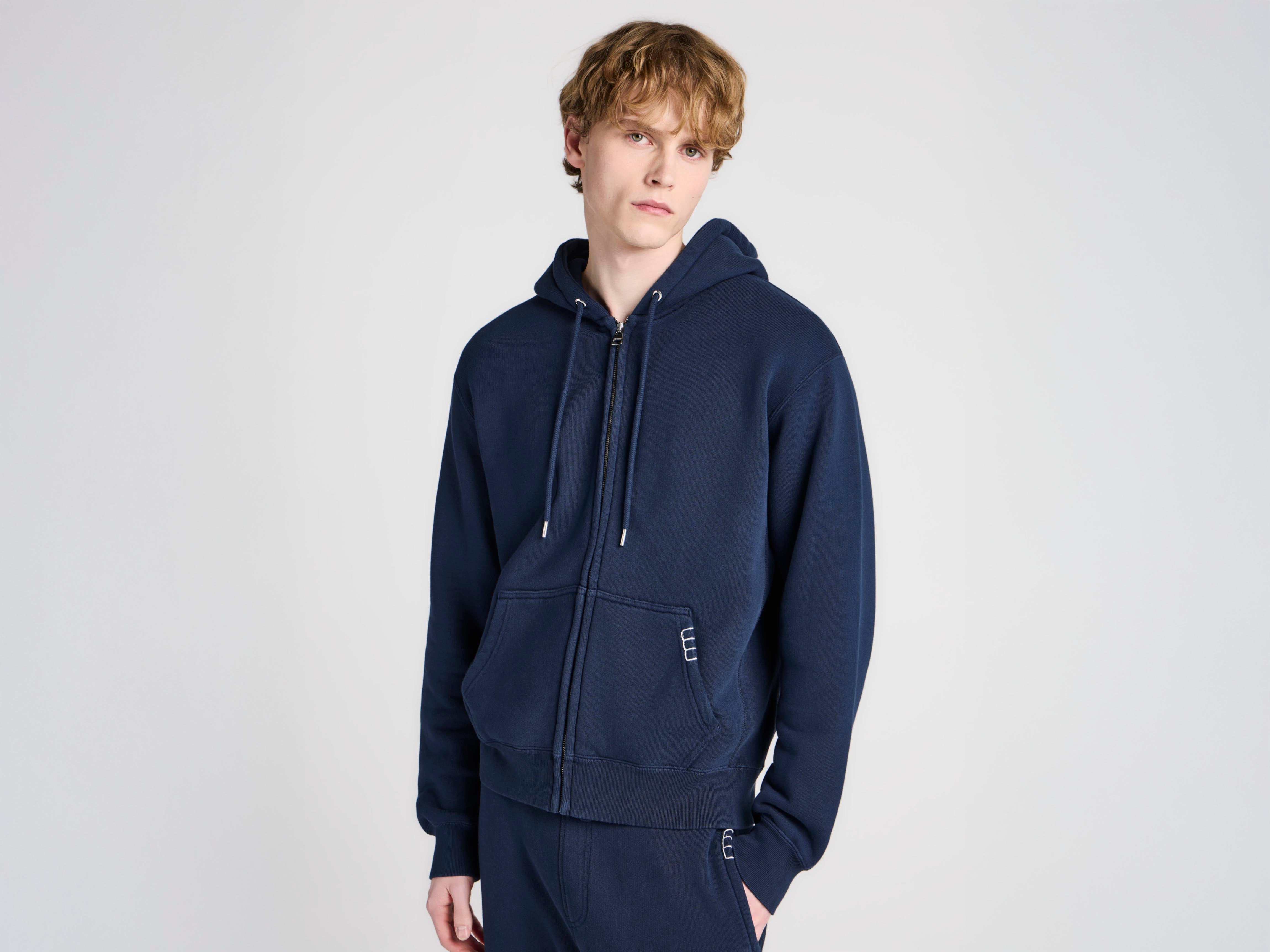 J.W.Anderson Front Zip Hoodie Navy Kapuzenjacke Herren