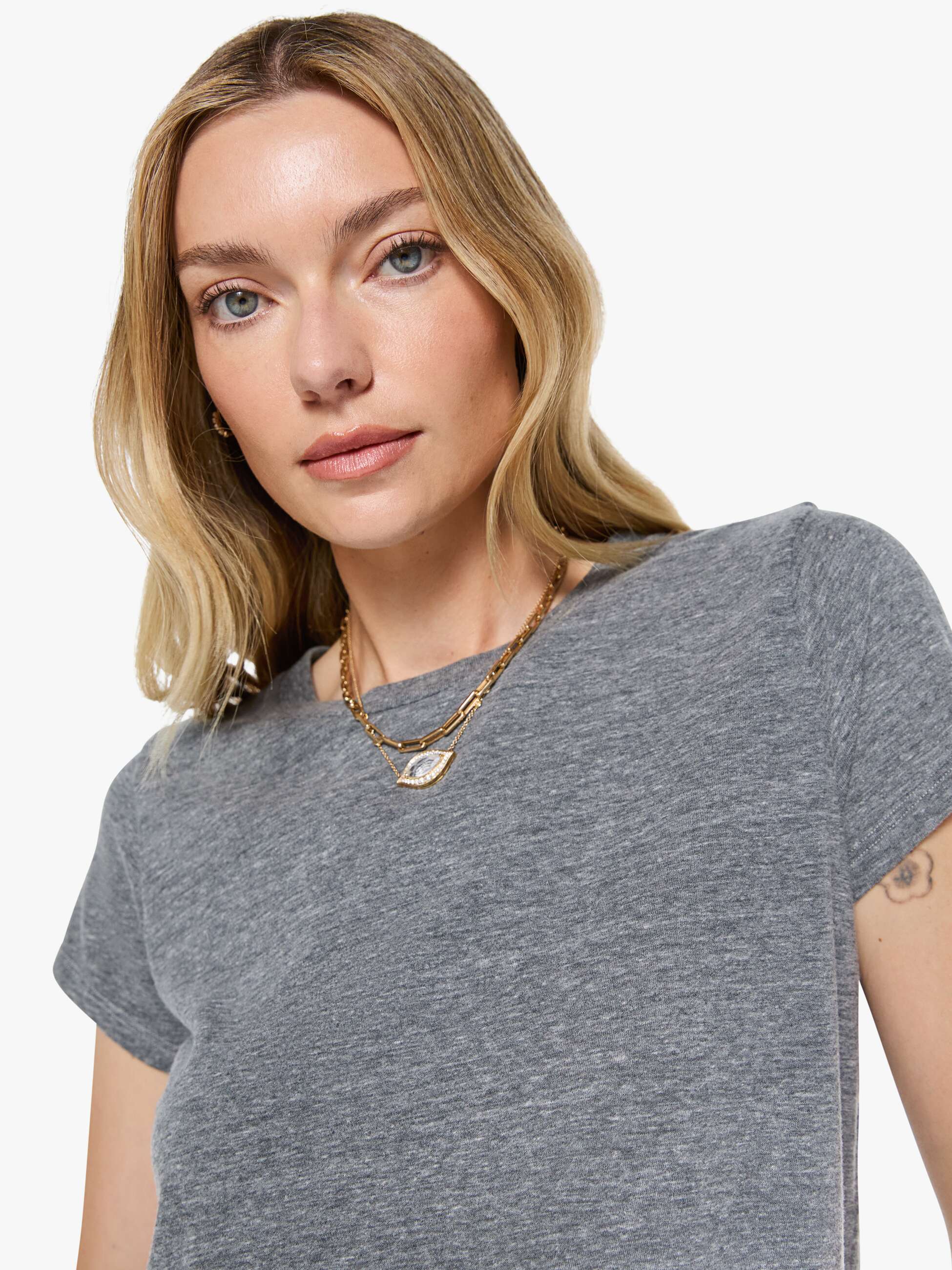 Mother The Lil Goodie Goodie T-Shirt Heather Grey